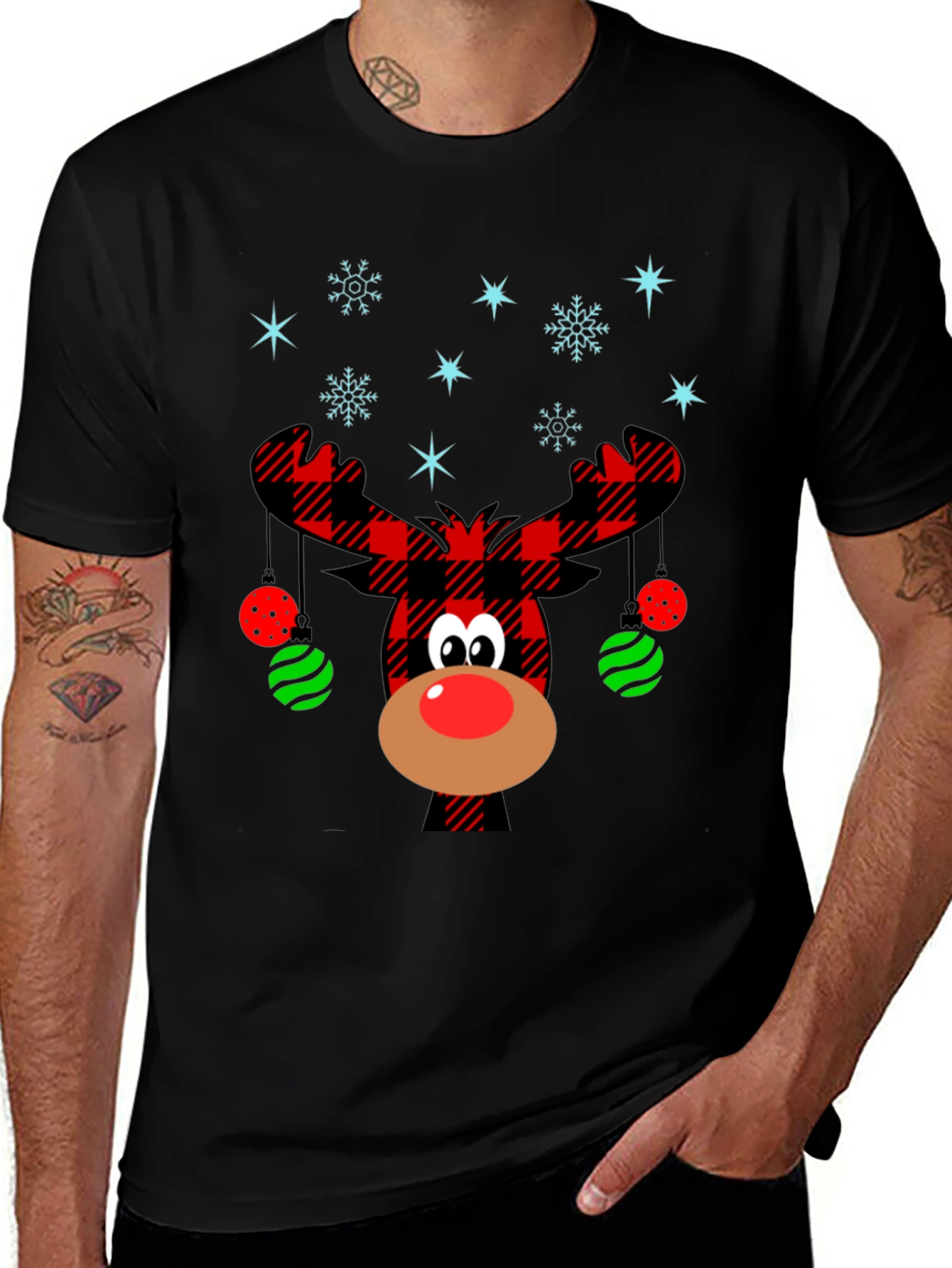 Festive Reindeer Christmas Graphic Tee