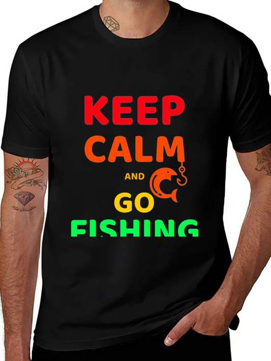Keep Calm and Go Fishing T-Shirt - Funny Fisherman Tee