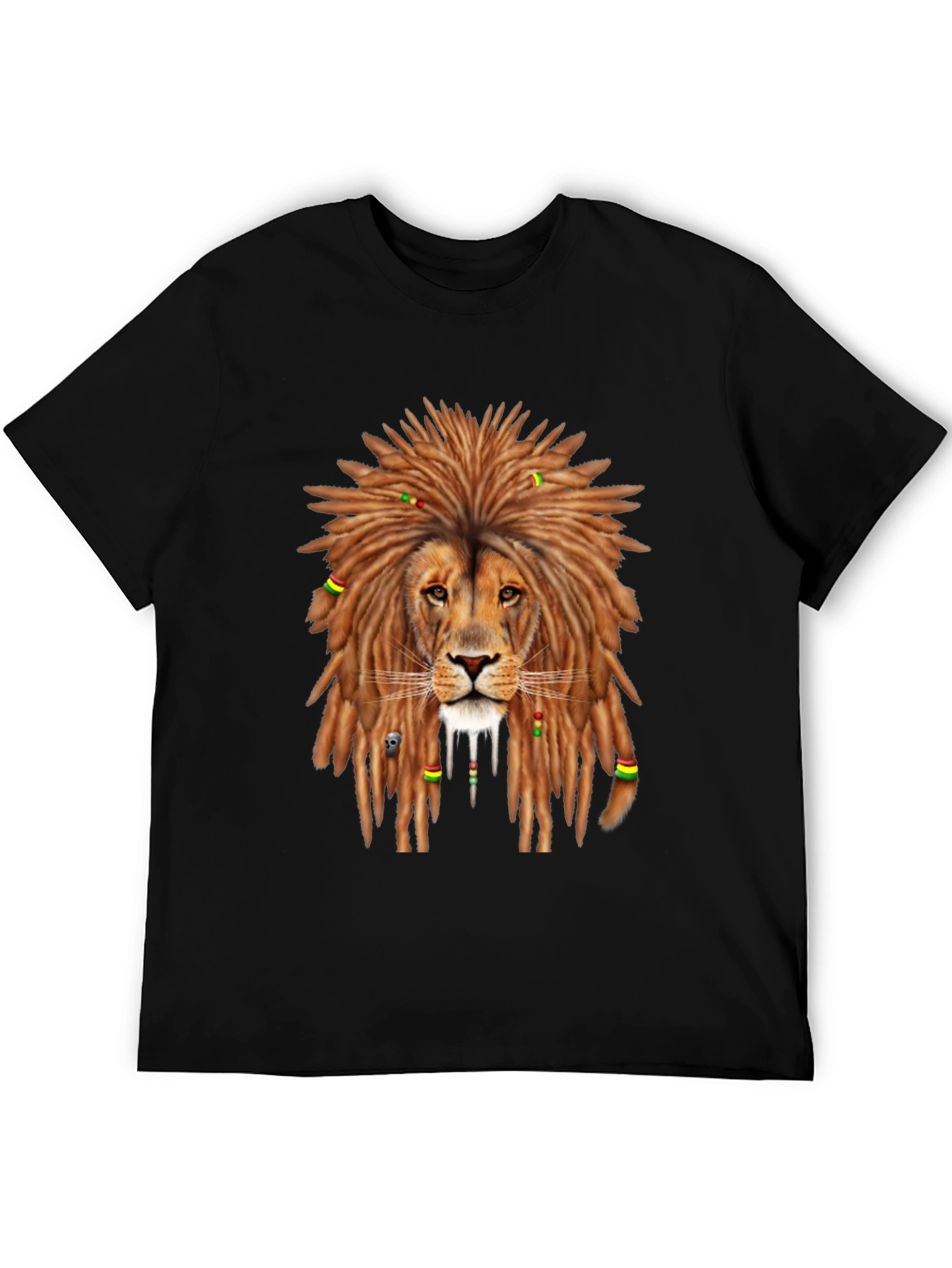 Rasta Lion Graphic Tee - Mens Black T-Shirt