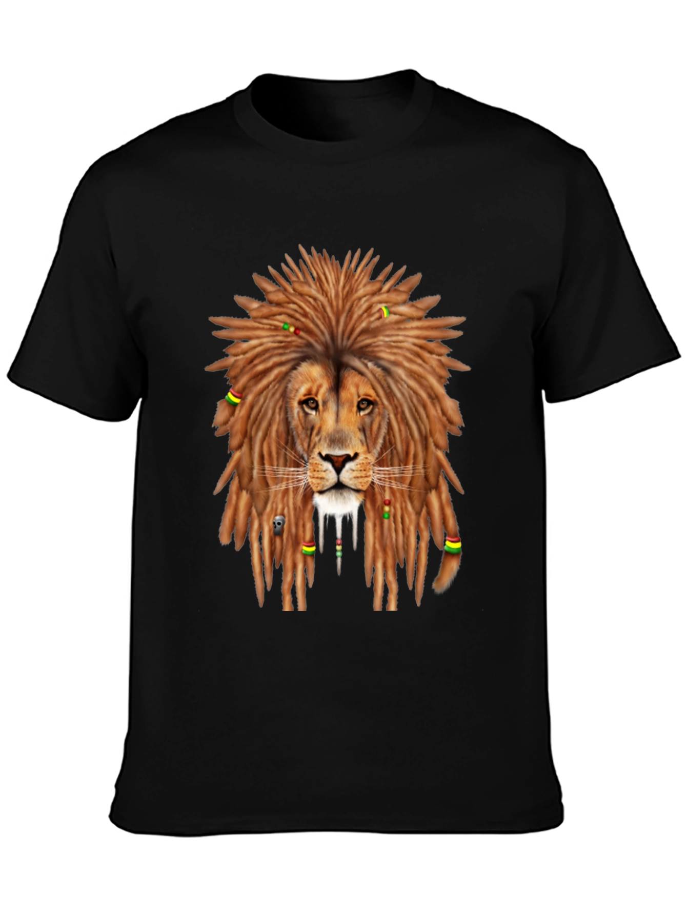 Rasta Lion Graphic Tee - Mens Black T-Shirt