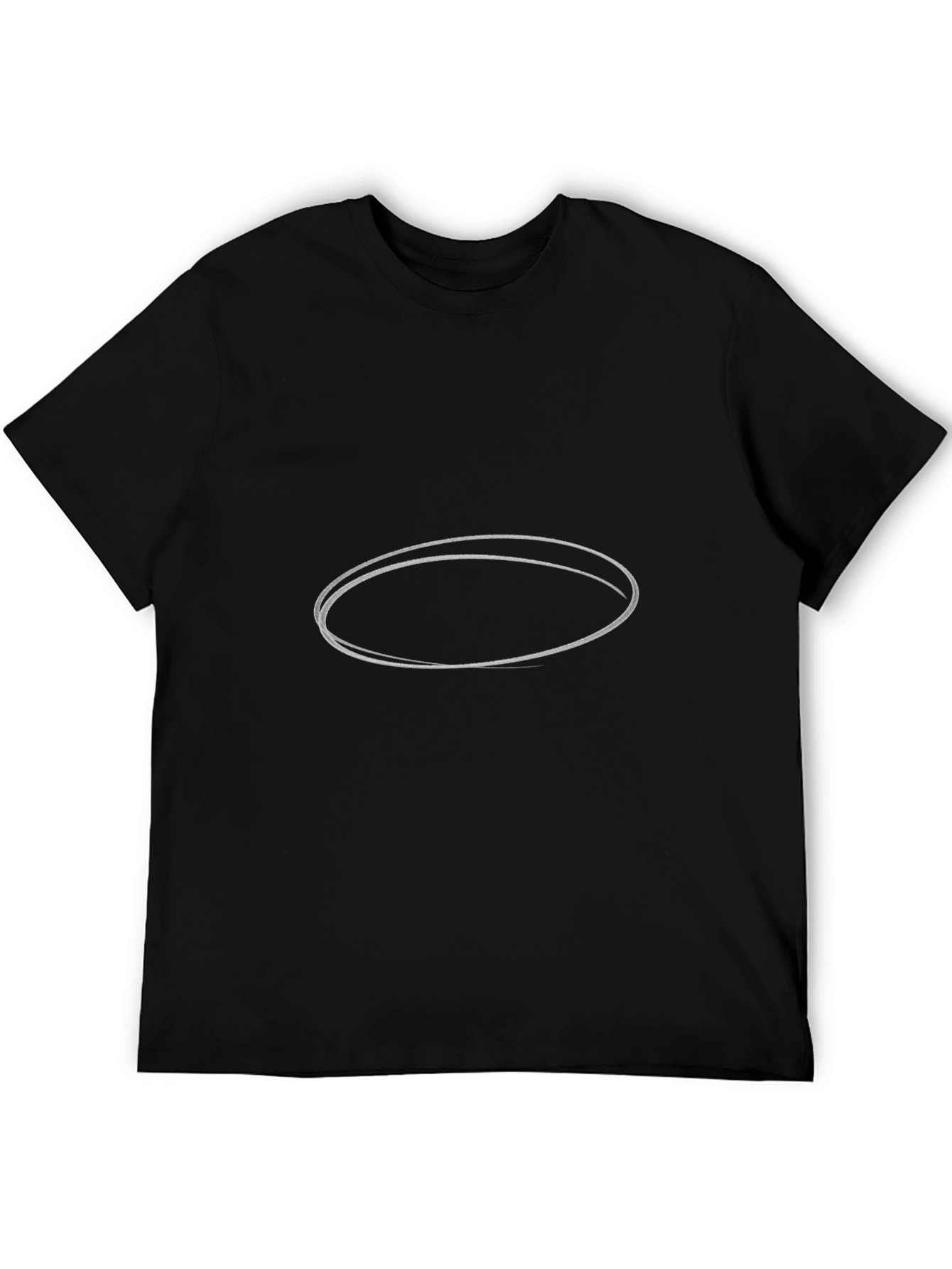 Minimalist Ellipse Graphic Black Tee