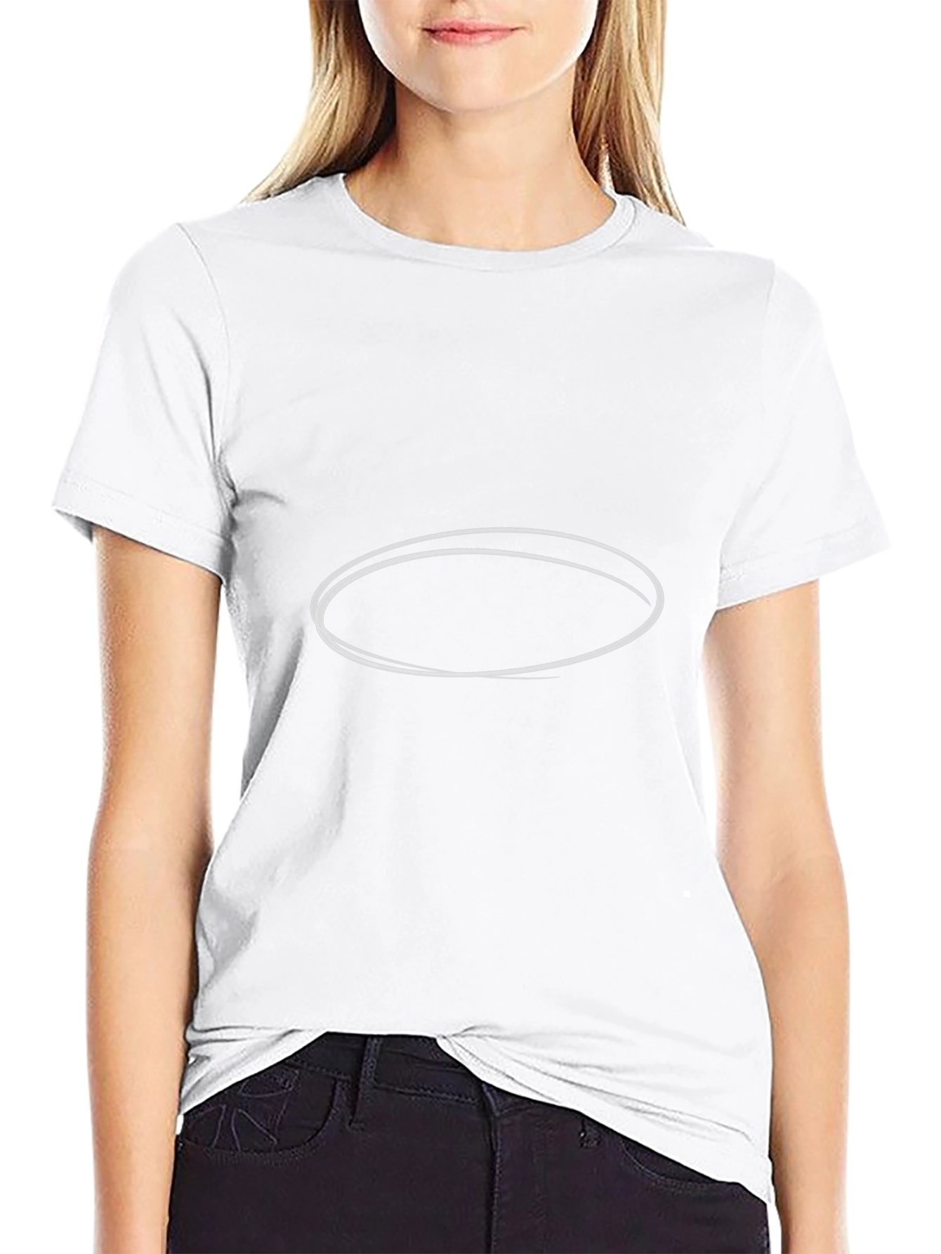 Minimalist Ellipse Graphic Black Tee