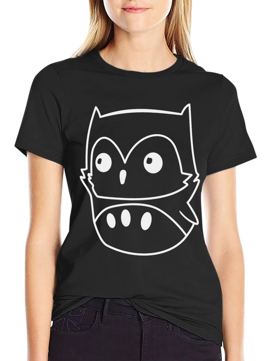 Owl Graphic T-Shirt - Casual Black Tee