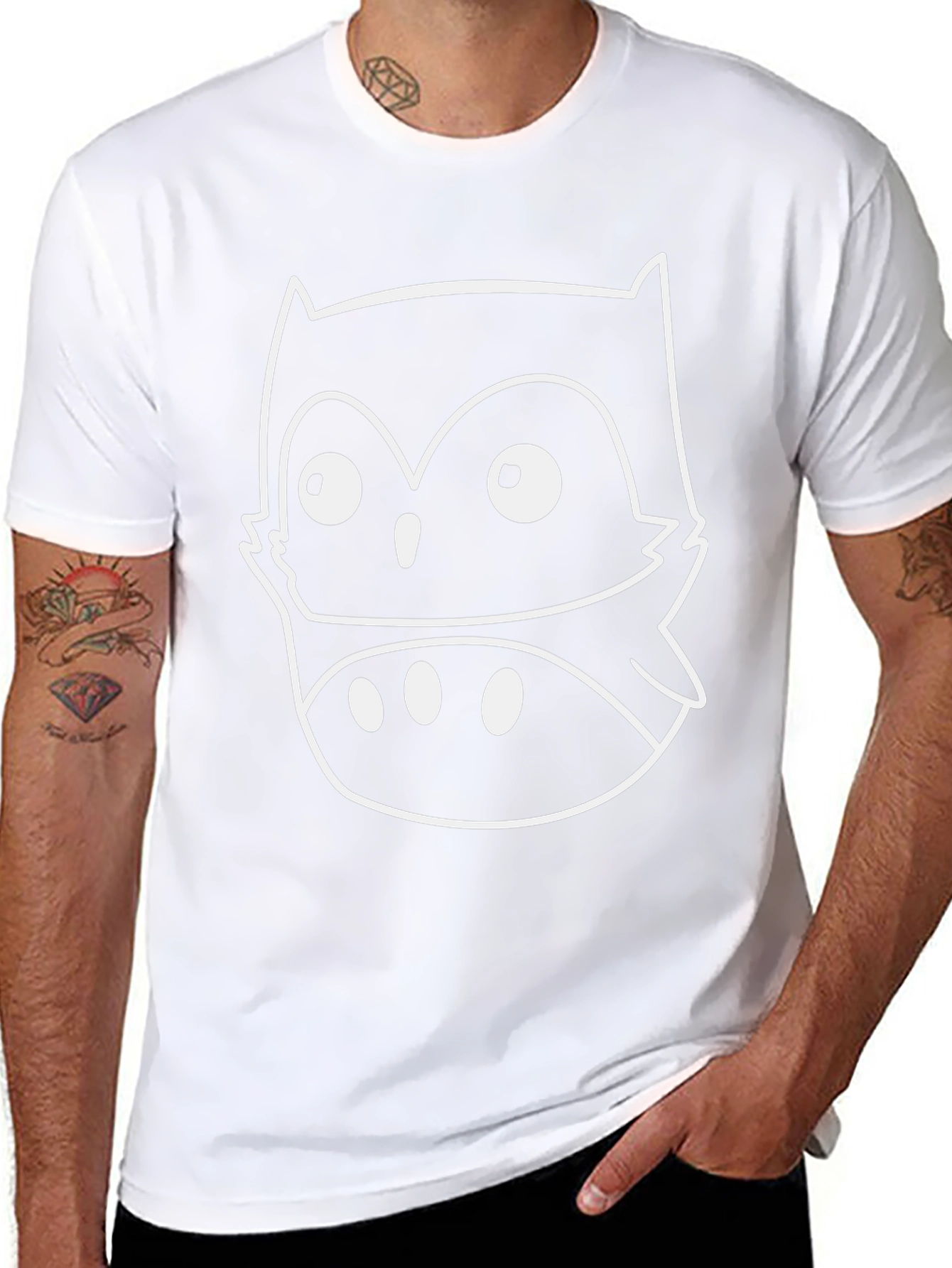 Owl Graphic T-Shirt - Casual Black Tee