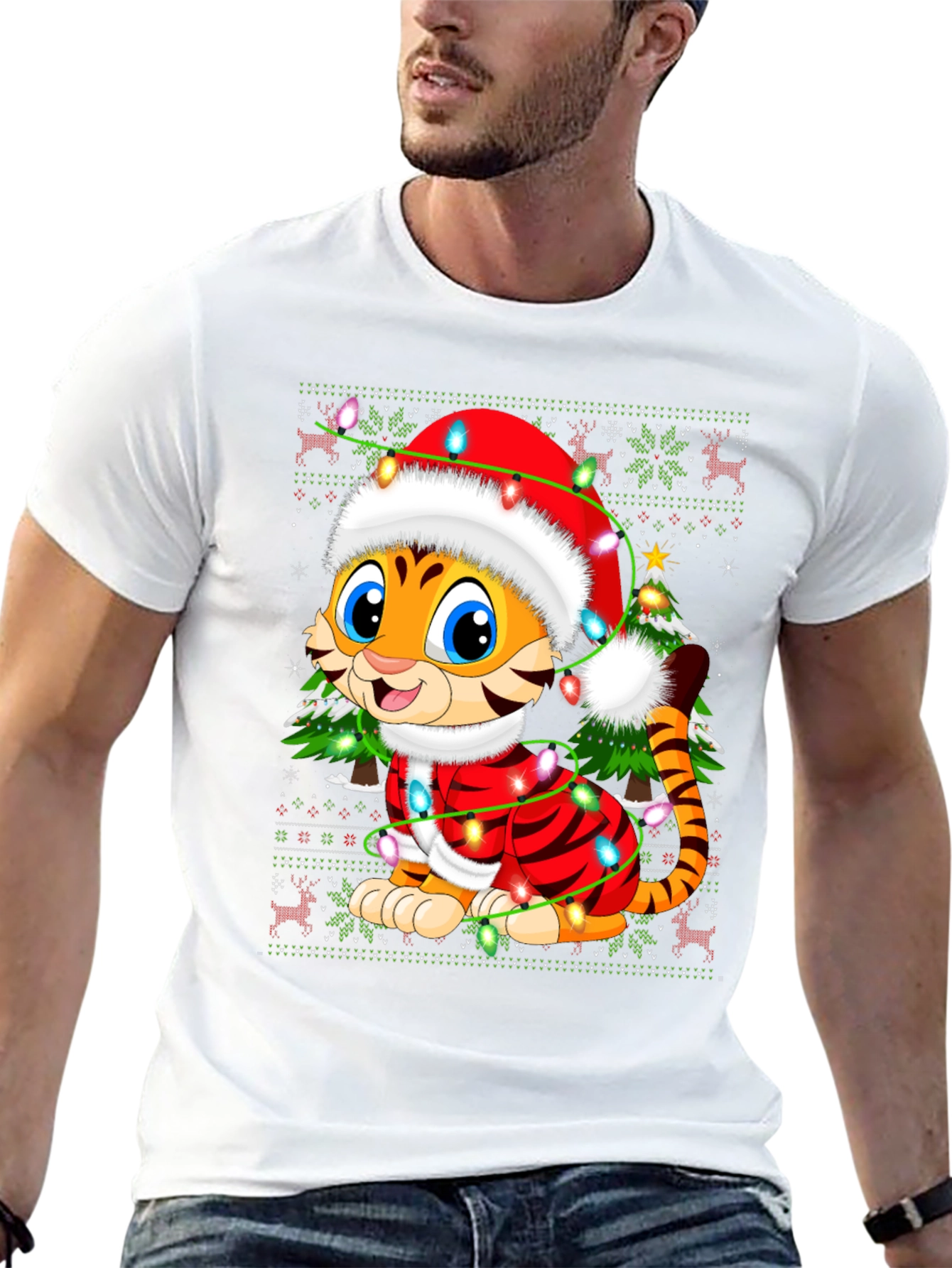 Festive Tiger Christmas T-Shirt