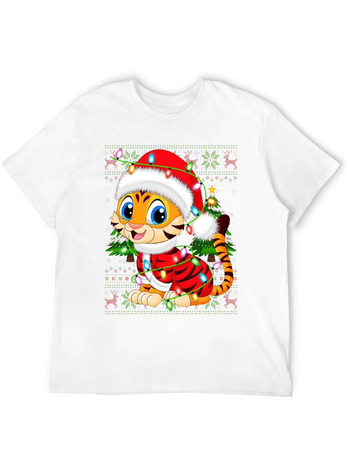 Festive Tiger Christmas T-Shirt