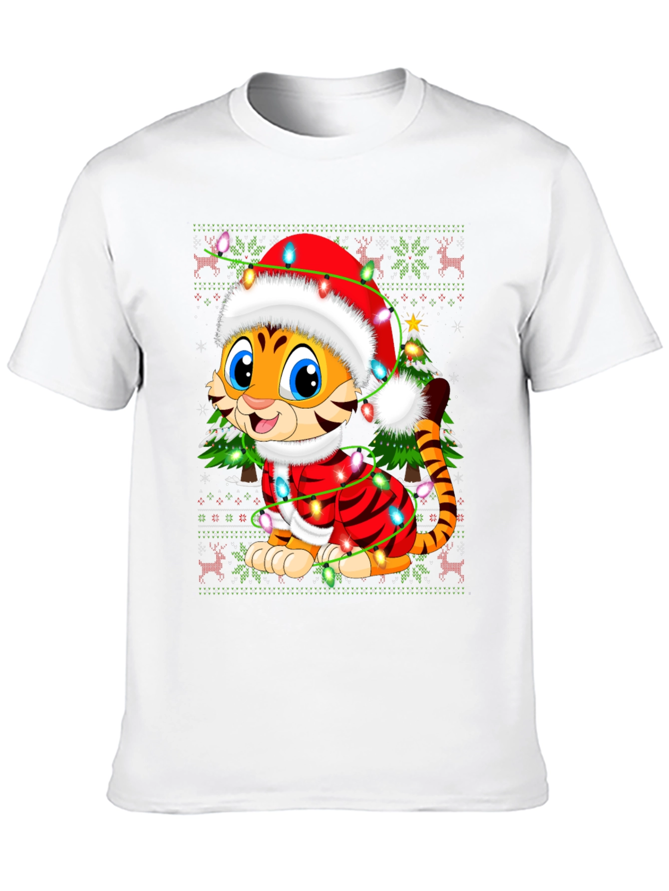 Festive Tiger Christmas T-Shirt