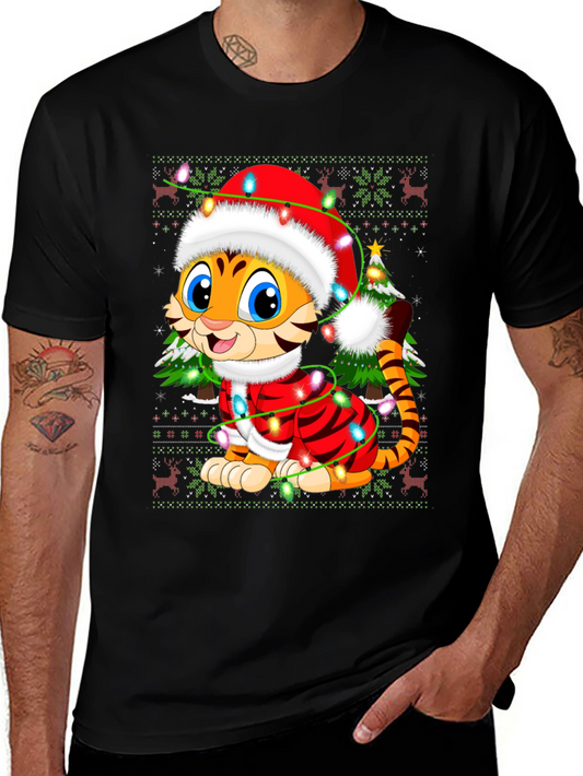 Festive Tiger Christmas T-Shirt