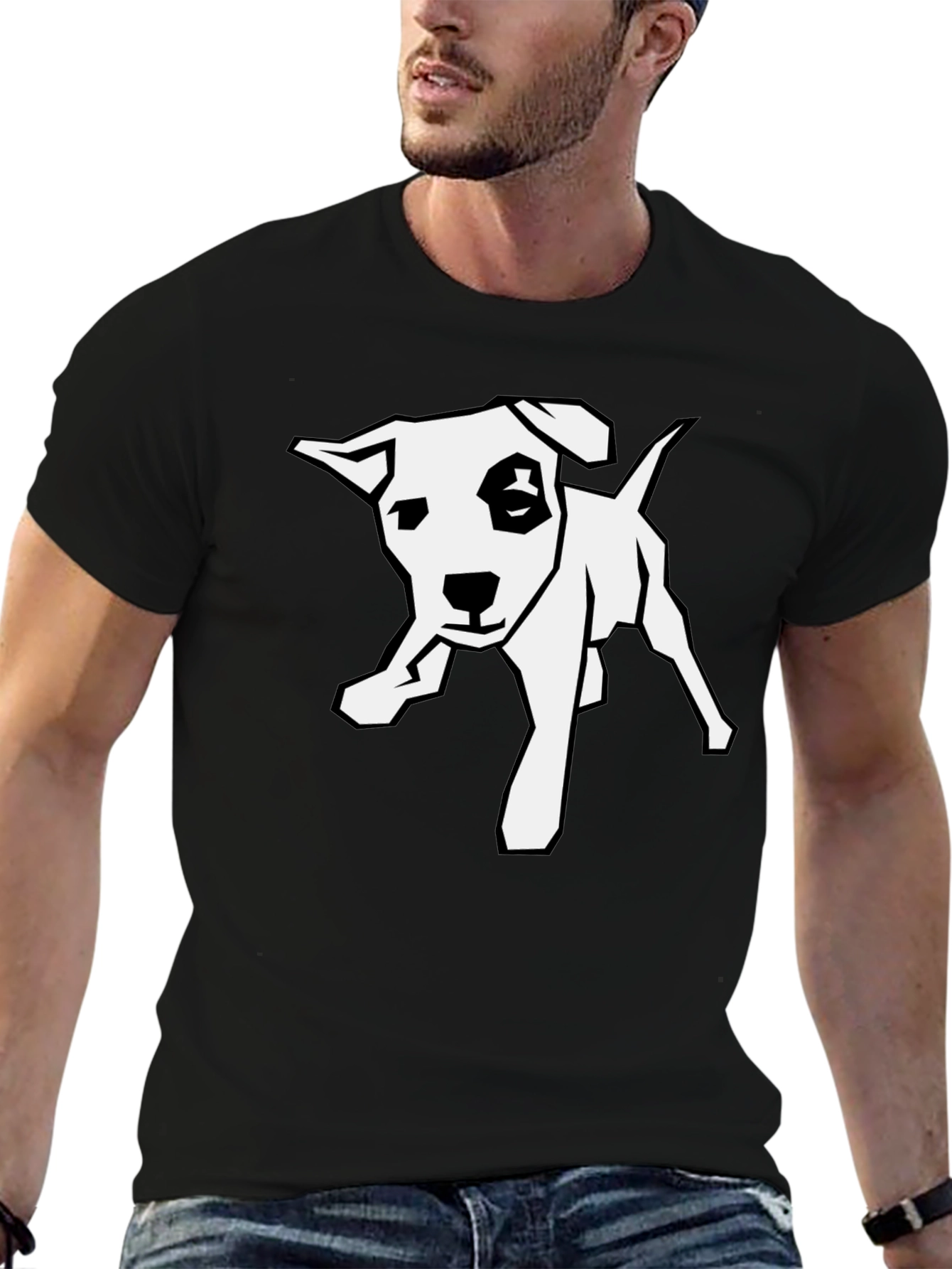 Dog Graphic Black Tee