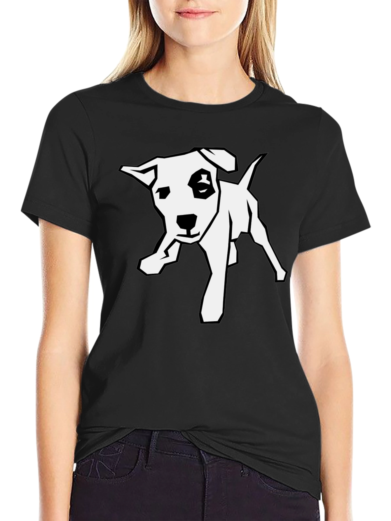 Dog Graphic Black Tee