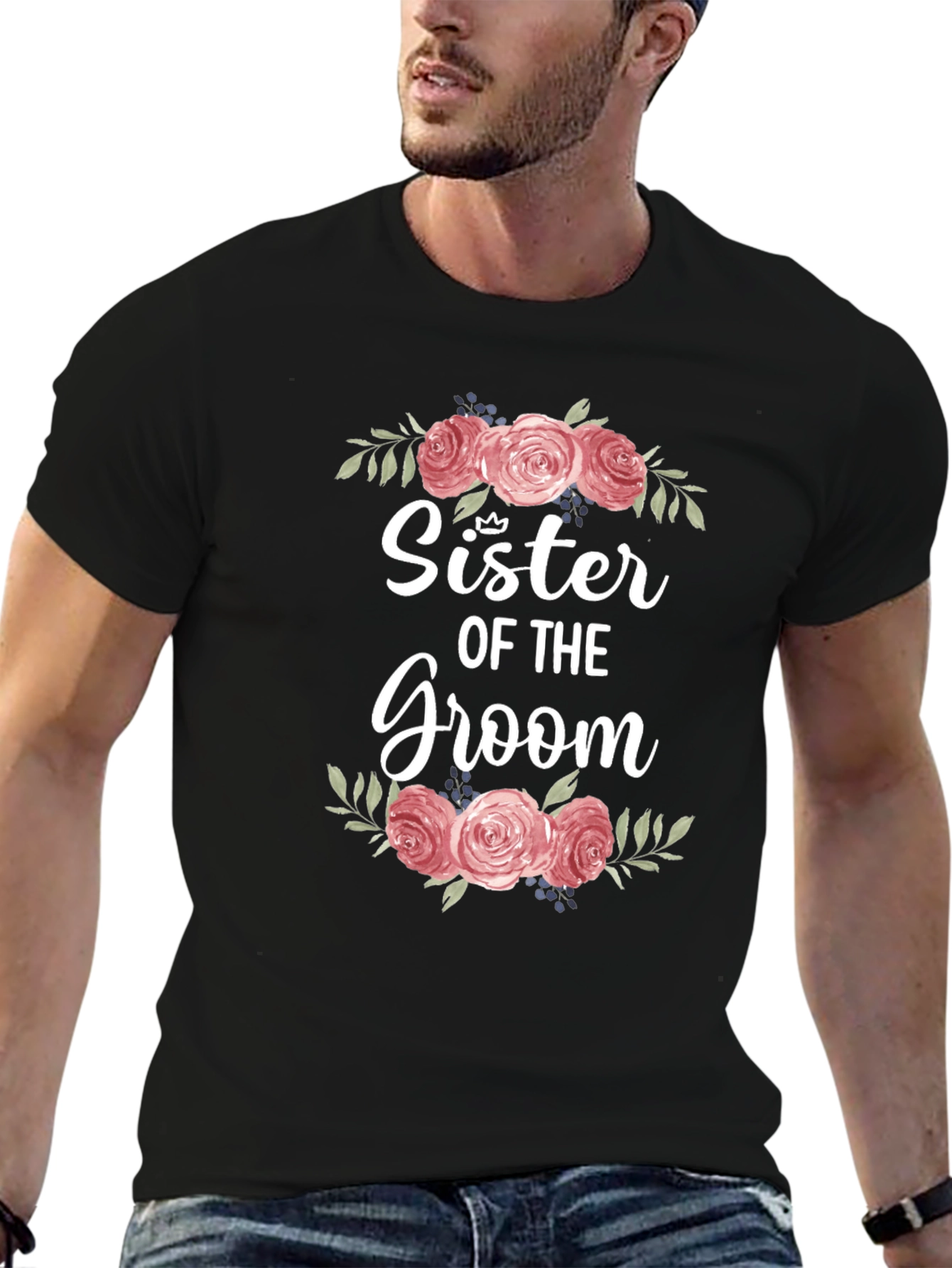 Sister of the Groom Floral T-Shirt