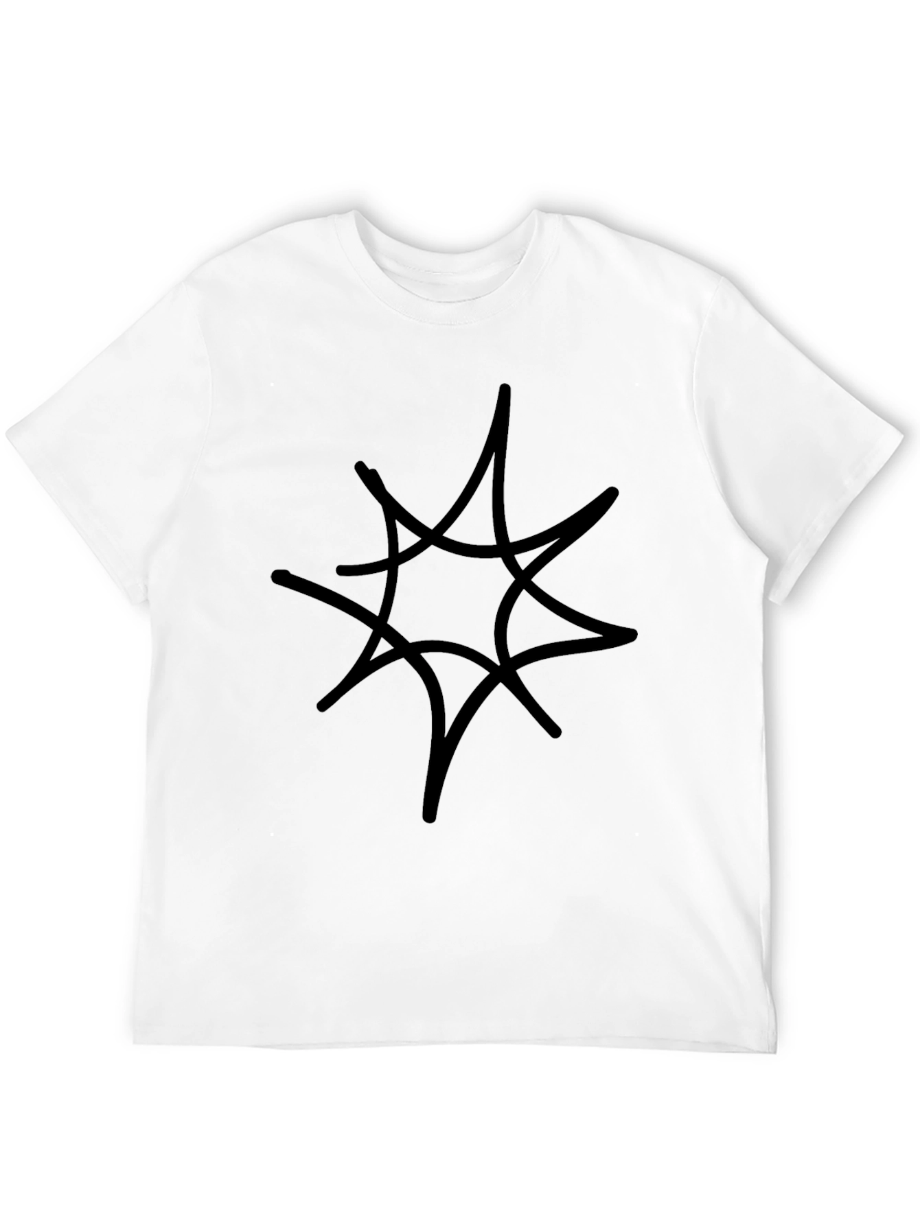 Abstract Starburst Graphic Tee - Black Cotton Comfort