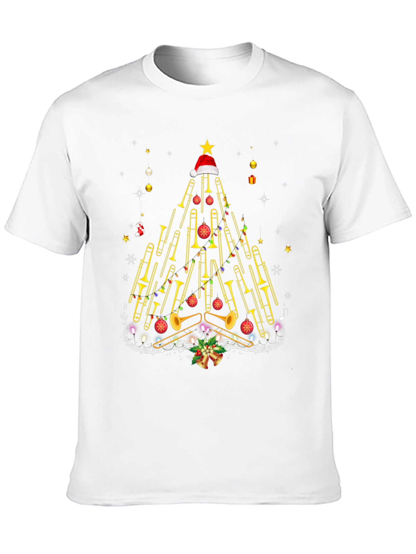 Trombone Christmas Tree Graphic Tee