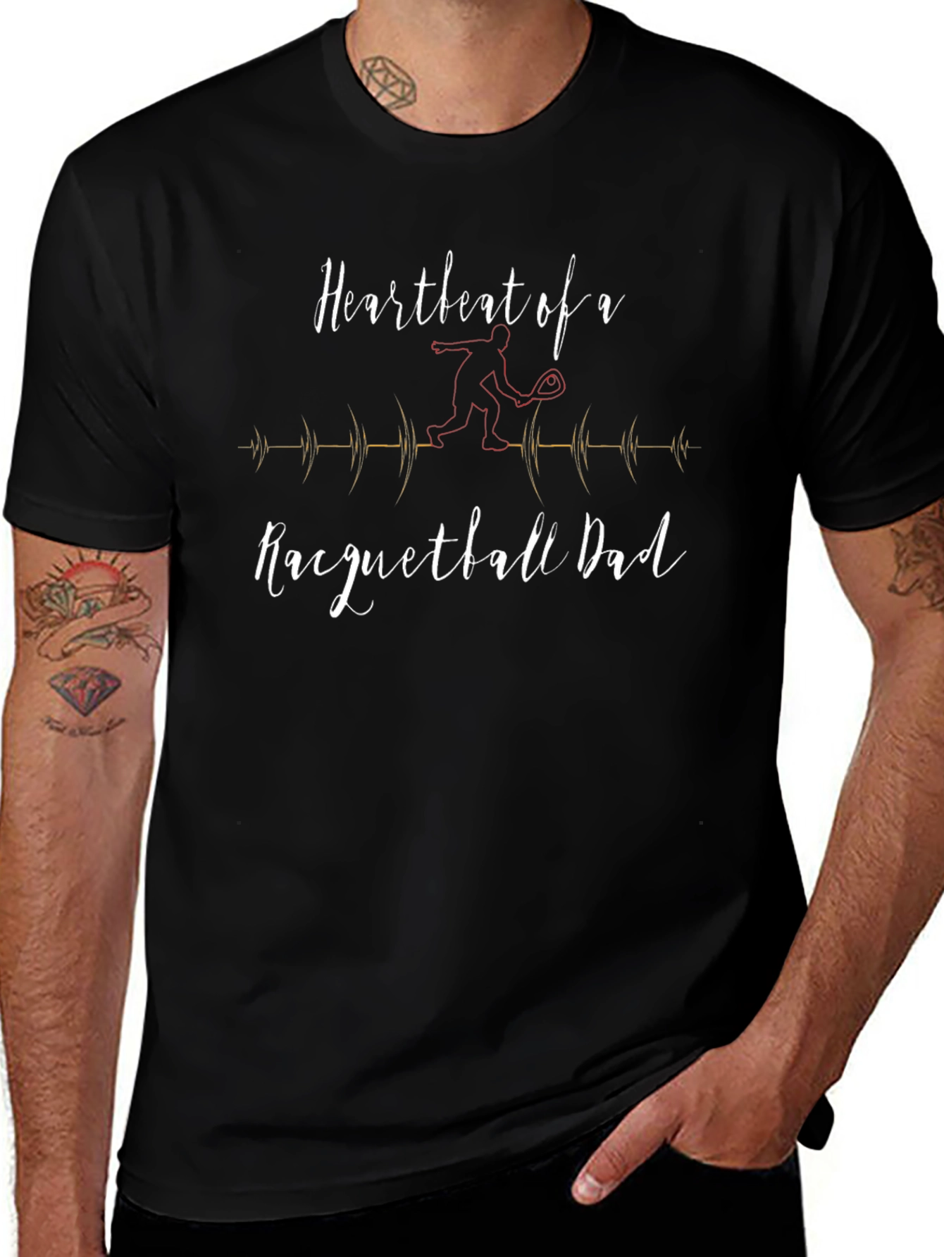Heartbeat of a Racquetball Dad T-Shirt