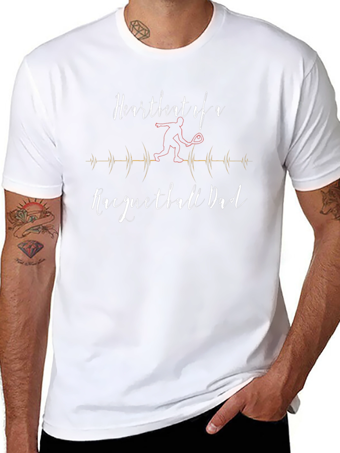 Heartbeat of a Racquetball Dad T-Shirt