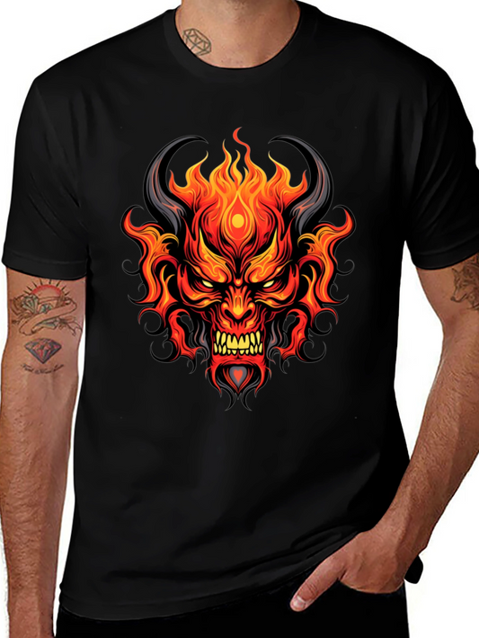 Fiery Demon Graphic T-Shirt - Bold & Unique Design