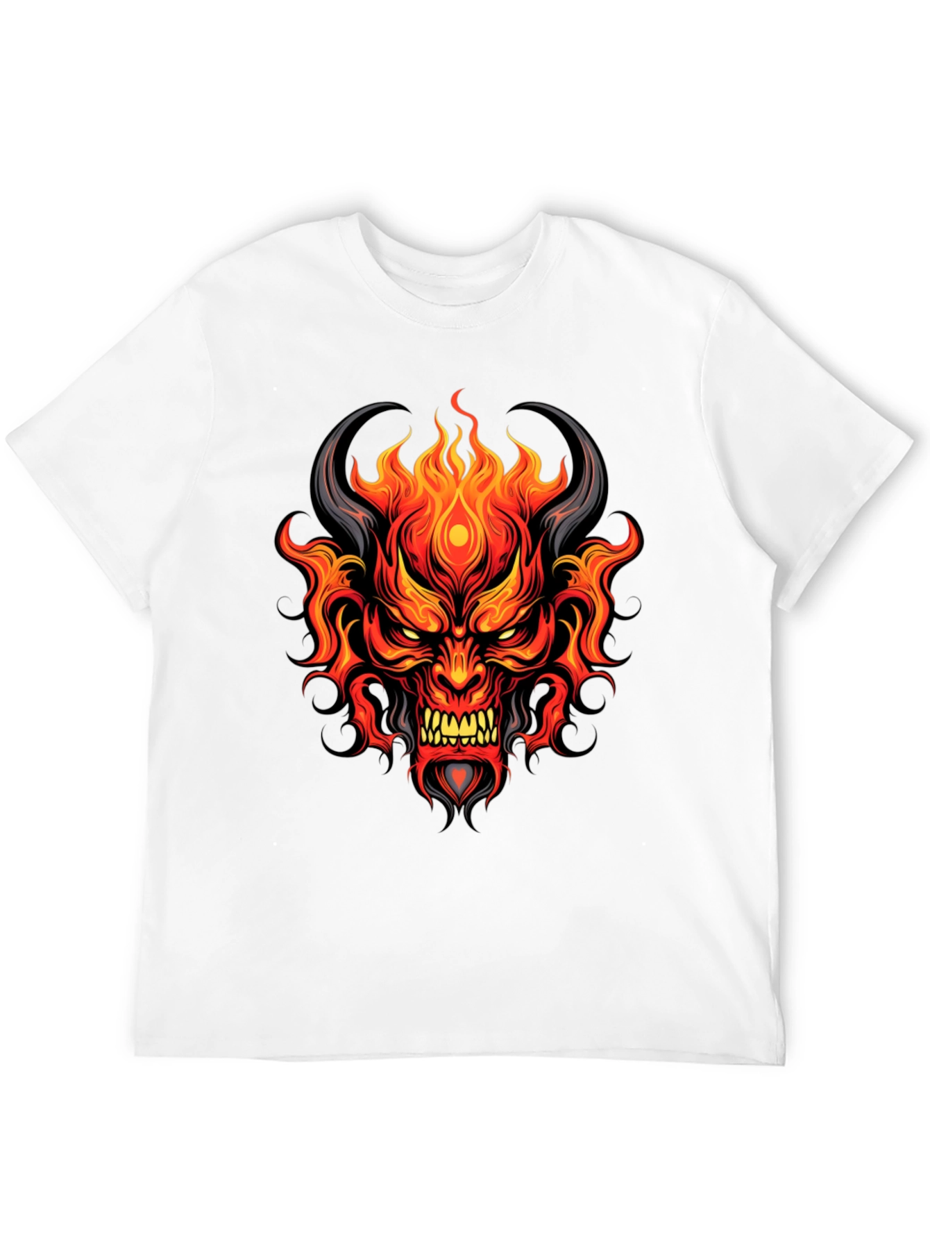 Fiery Demon Graphic T-Shirt - Bold & Unique Design