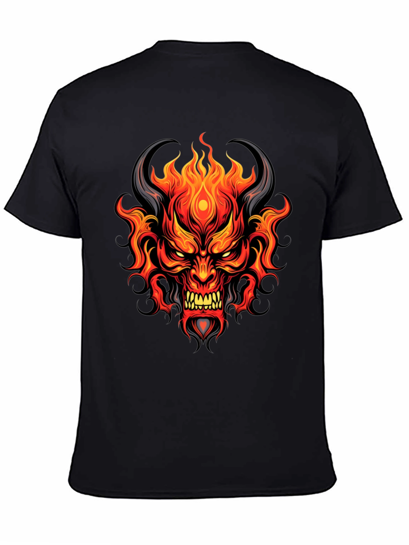 Fiery Demon Graphic T-Shirt - Bold & Unique Design