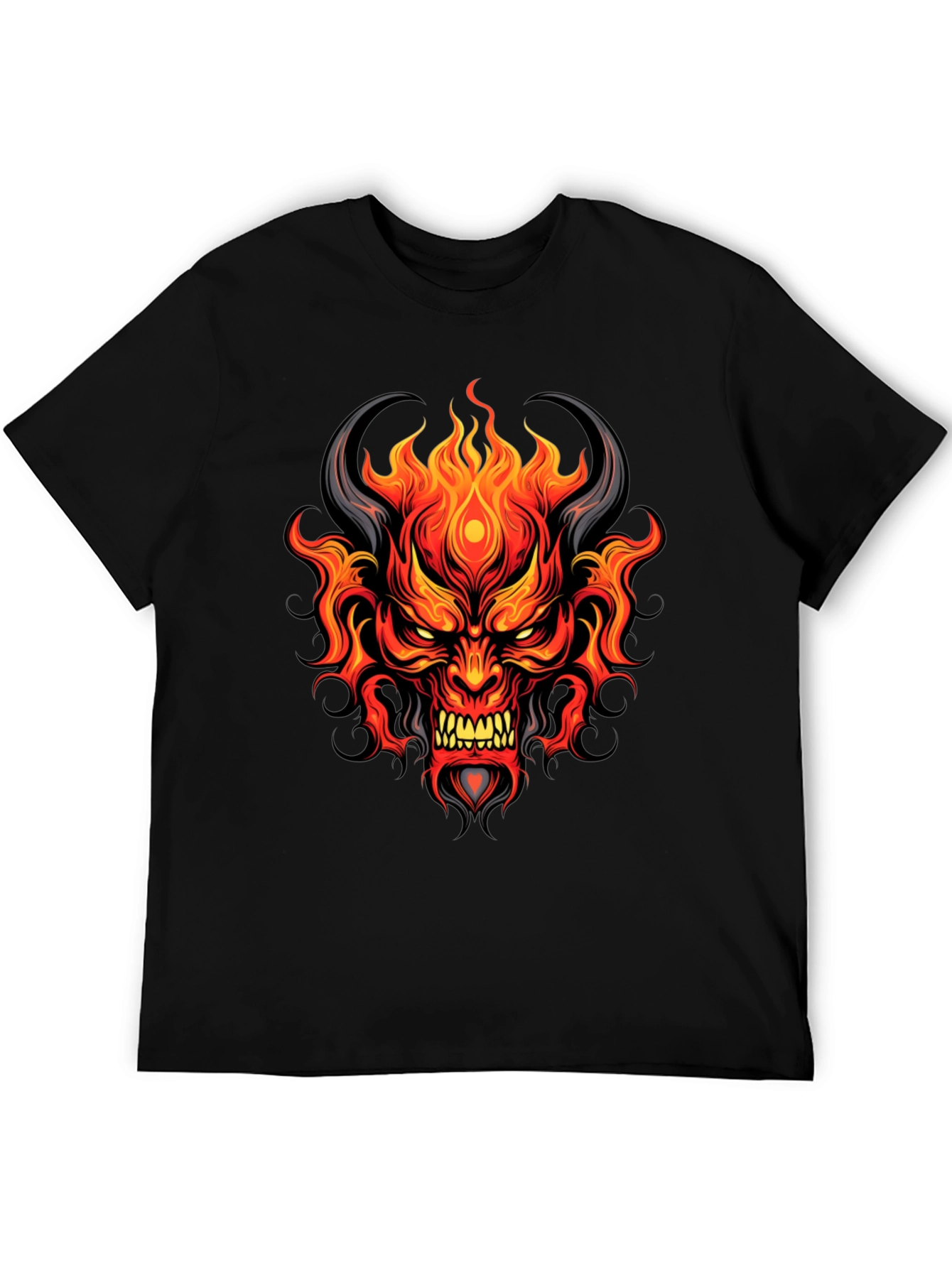 Fiery Demon Graphic T-Shirt - Bold & Unique Design