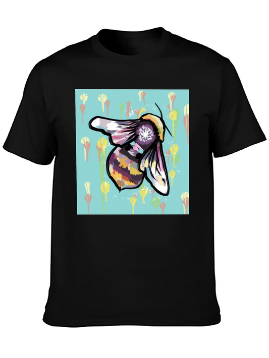 Bee Graphic Print Black T-Shirt