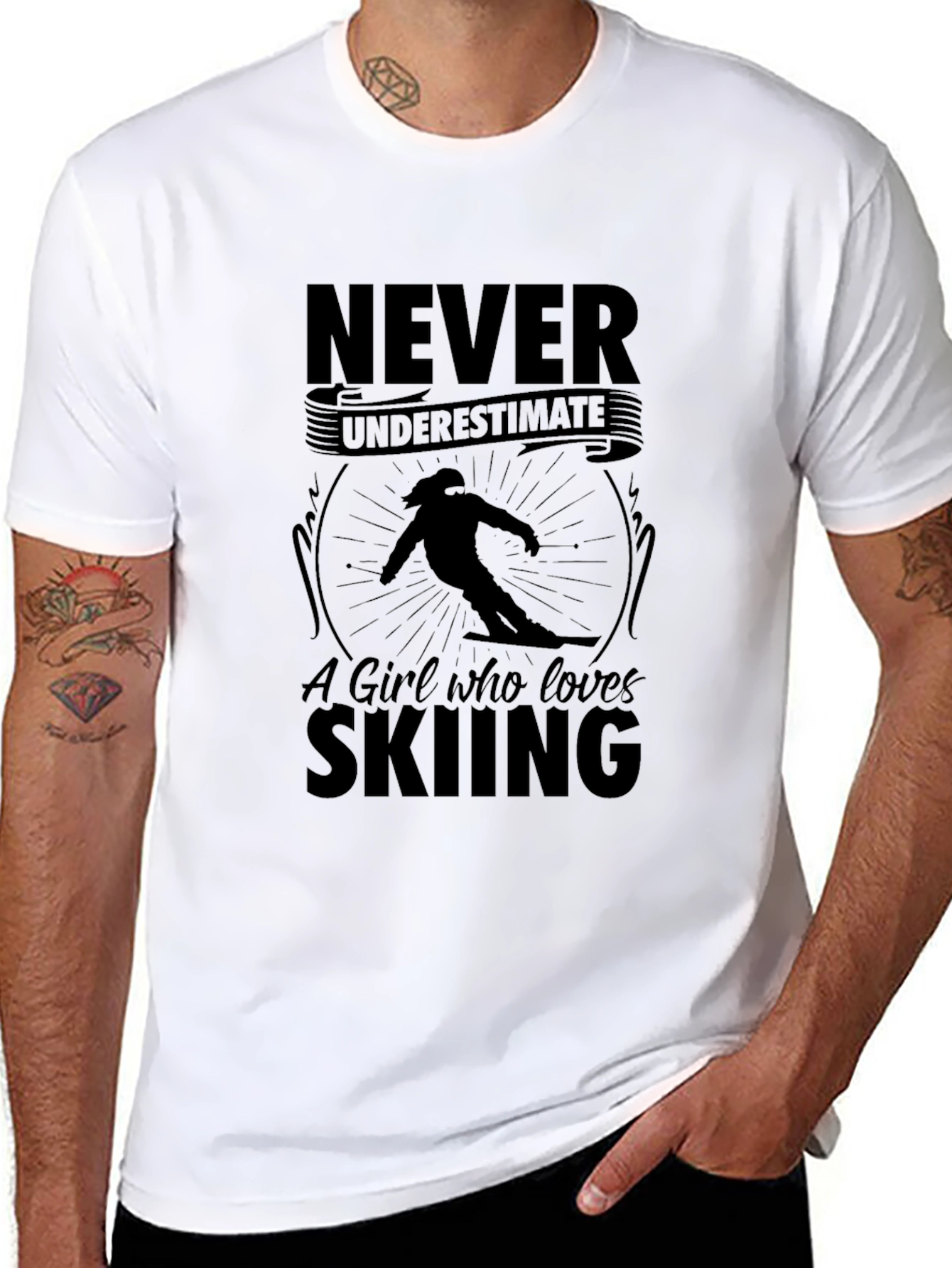 Never Underestimate Skiing T-Shirt