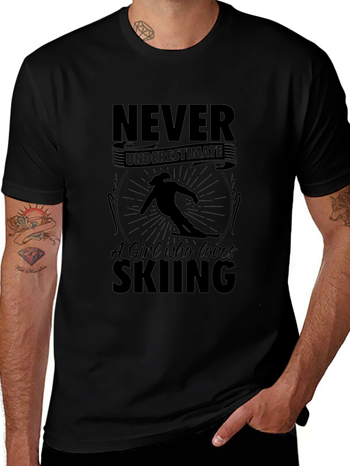Never Underestimate Skiing T-Shirt