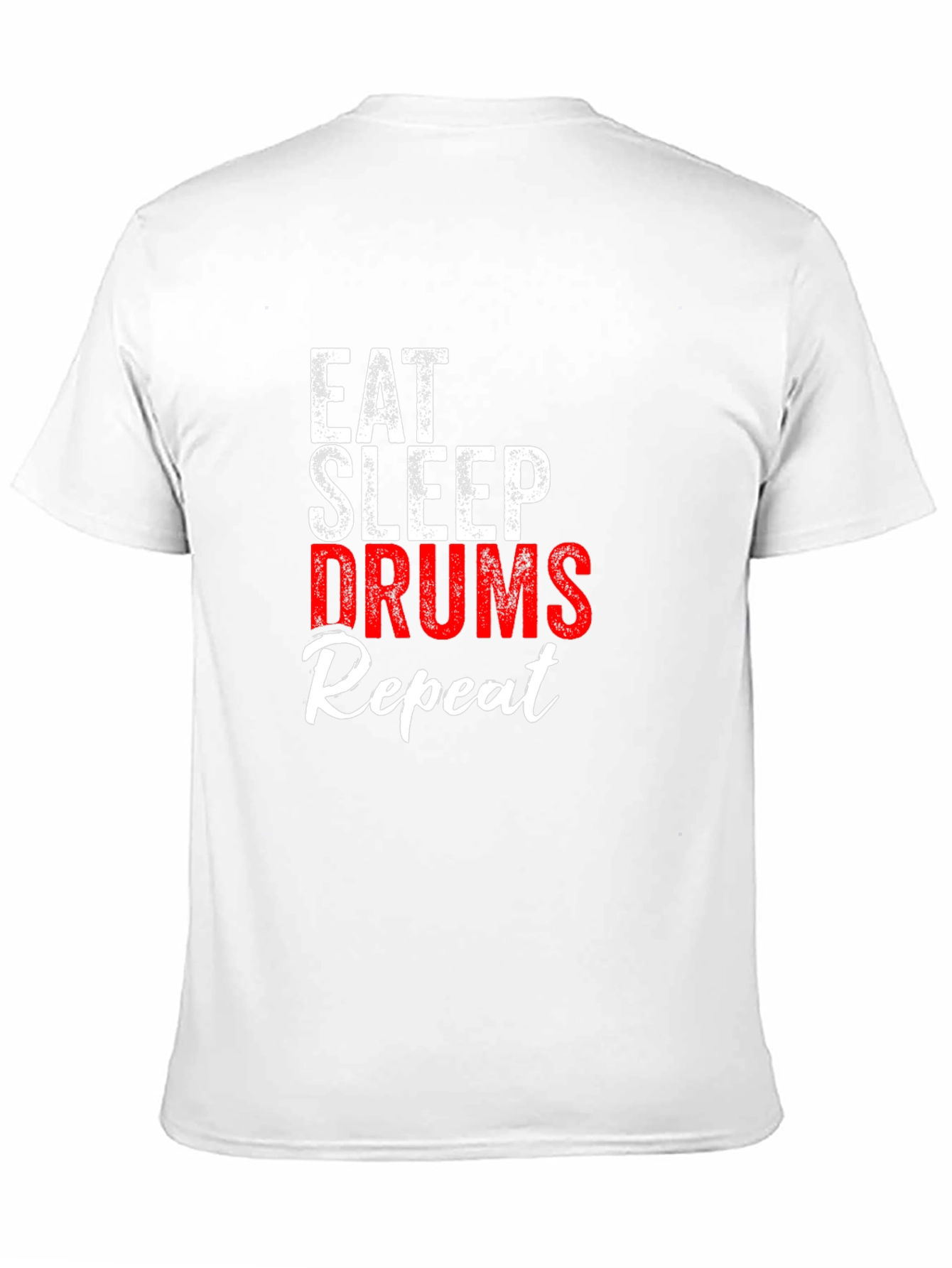 Eat Sleep Drums Repeat Black Graphic T-Shirt