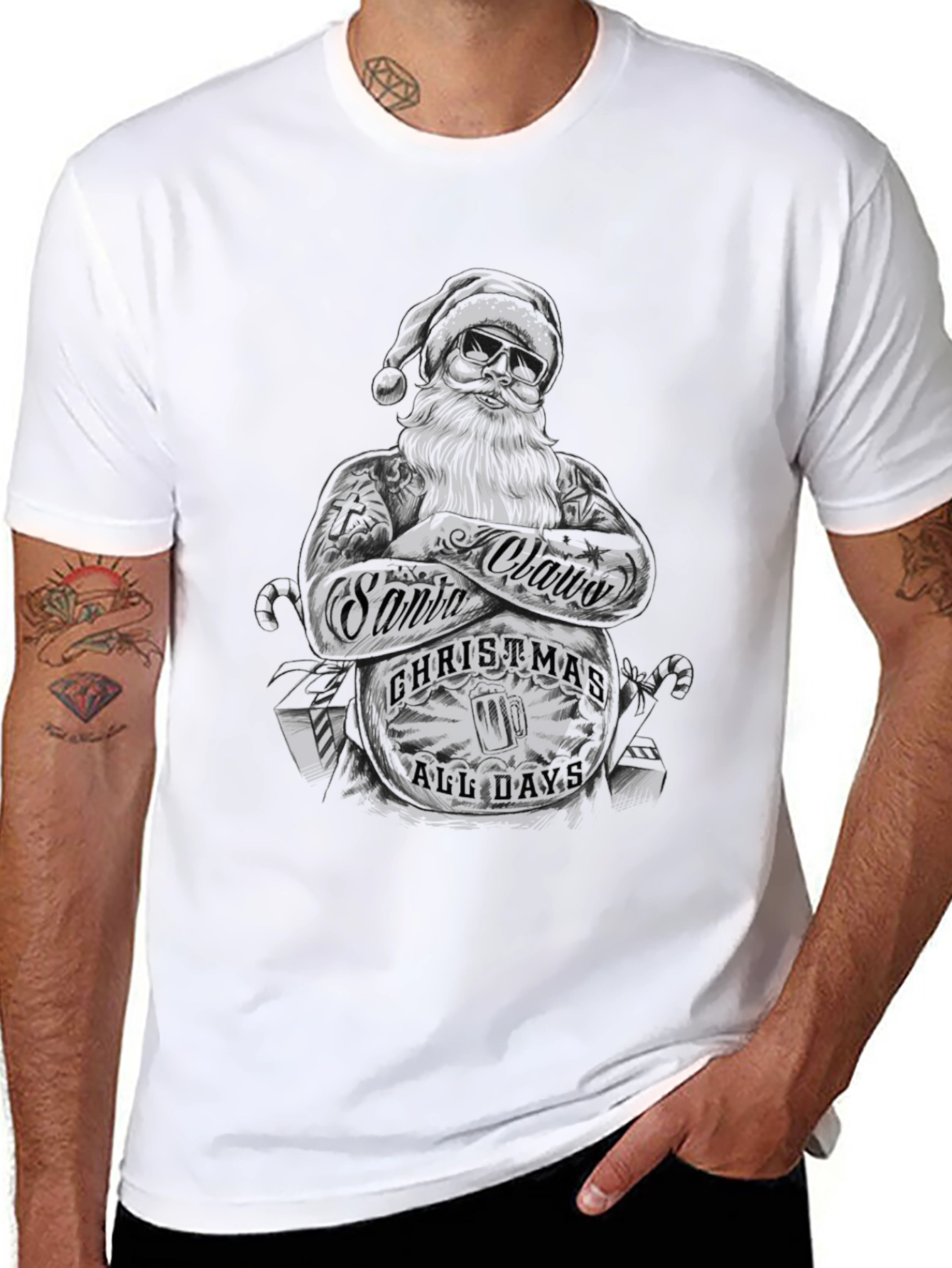 Santa Claus Christmas All Day Graphic T-Shirt