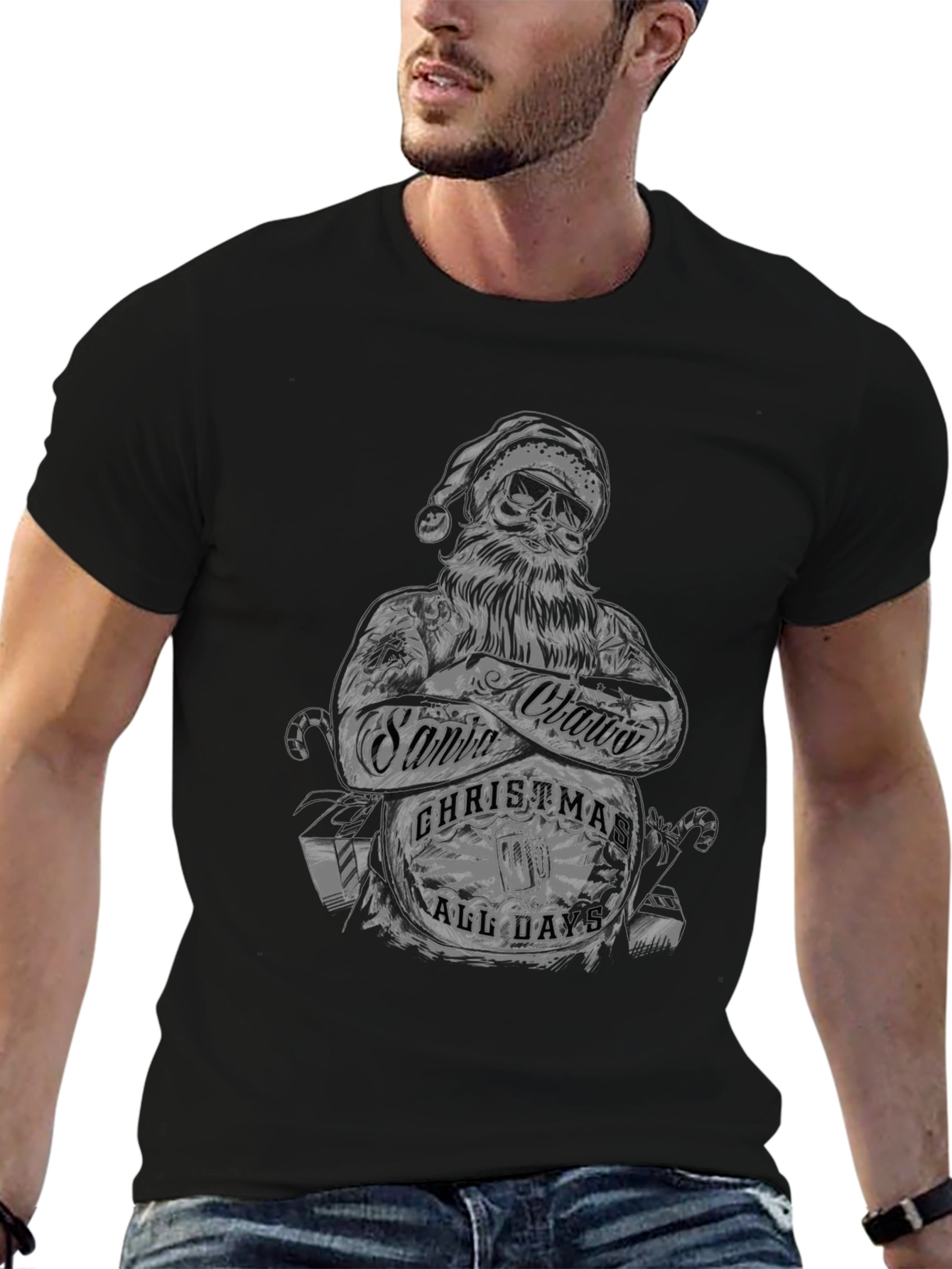 Santa Claus Christmas All Day Graphic T-Shirt