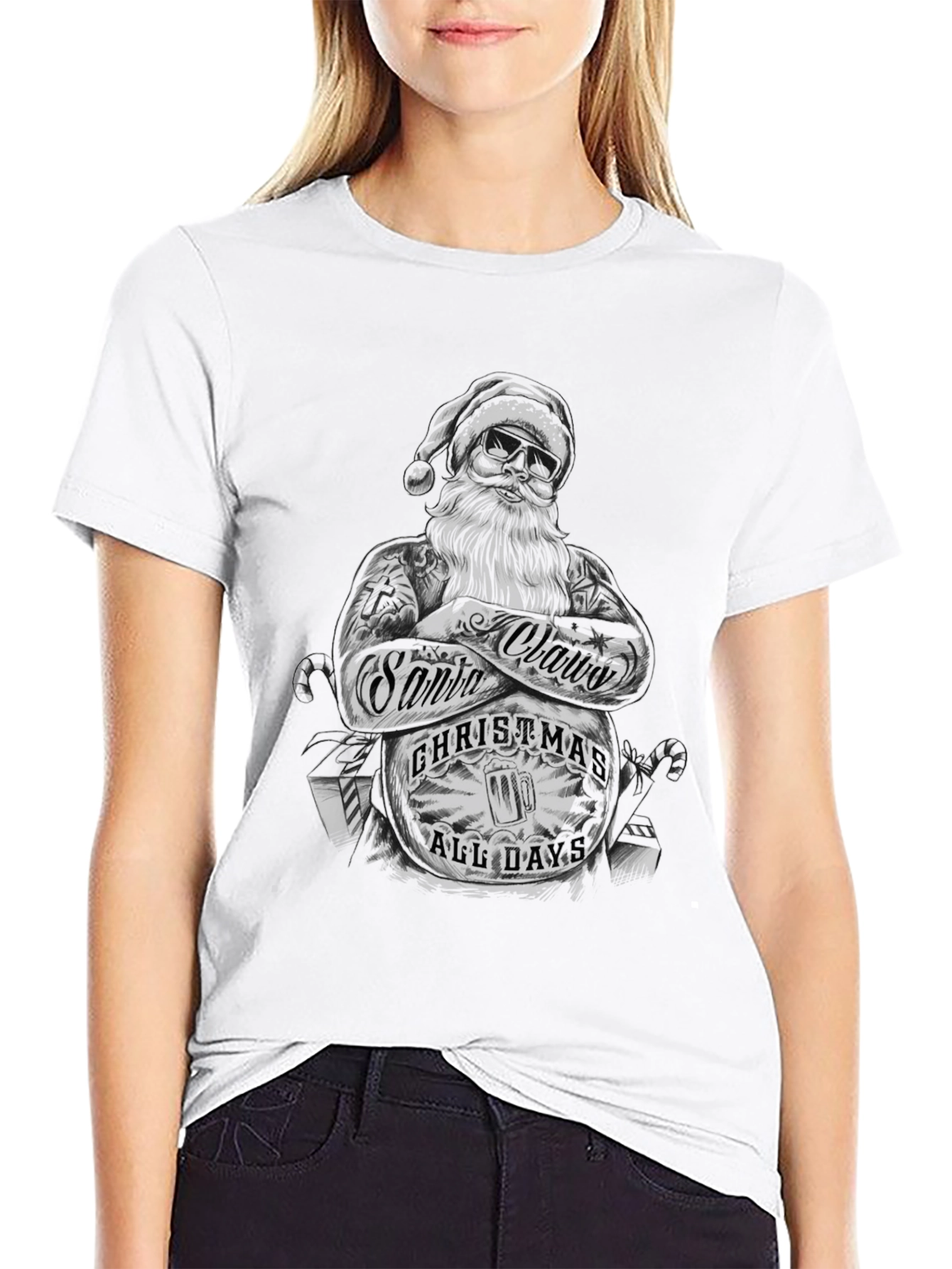 Santa Claus Christmas All Day Graphic T-Shirt
