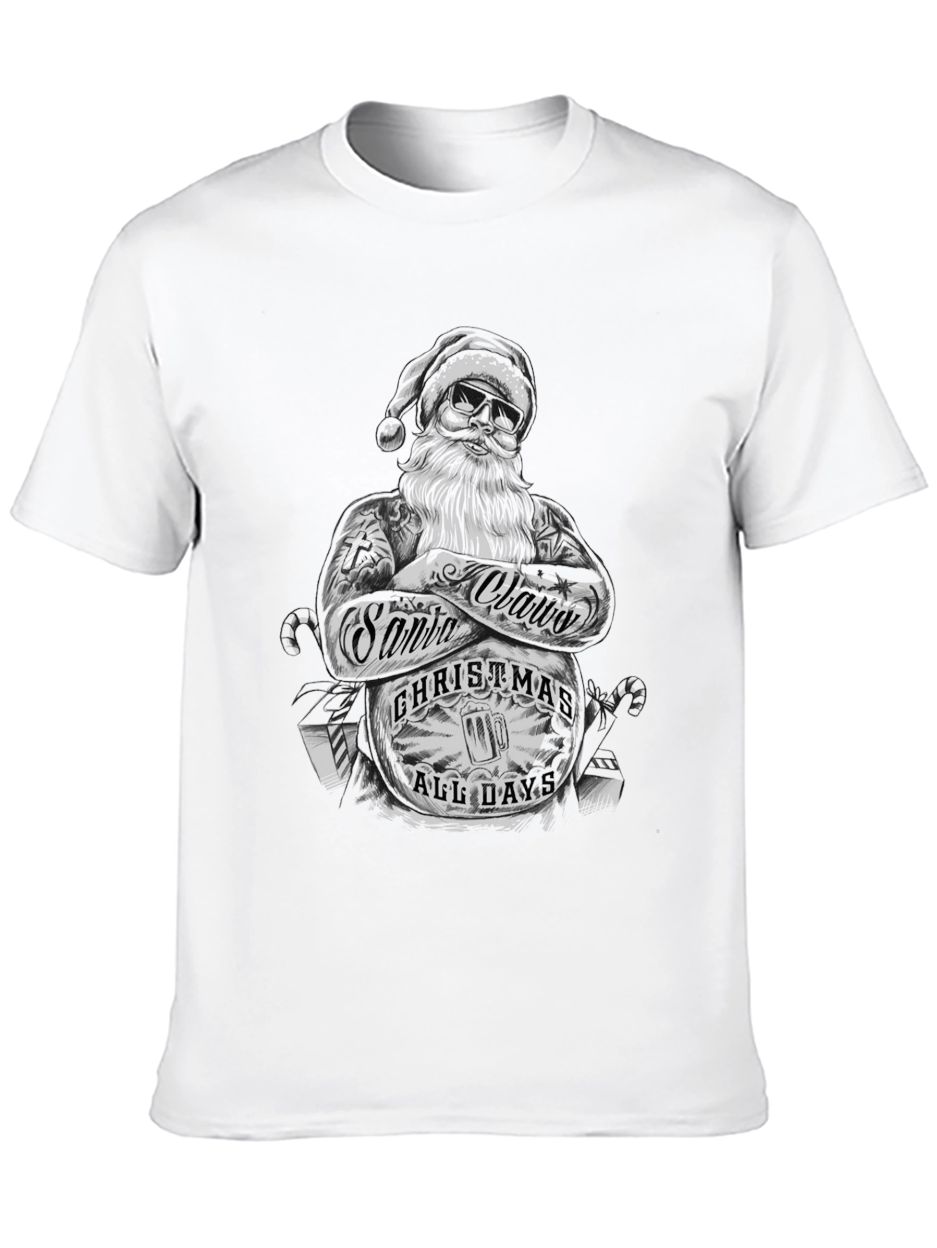 Santa Claus Christmas All Day Graphic T-Shirt