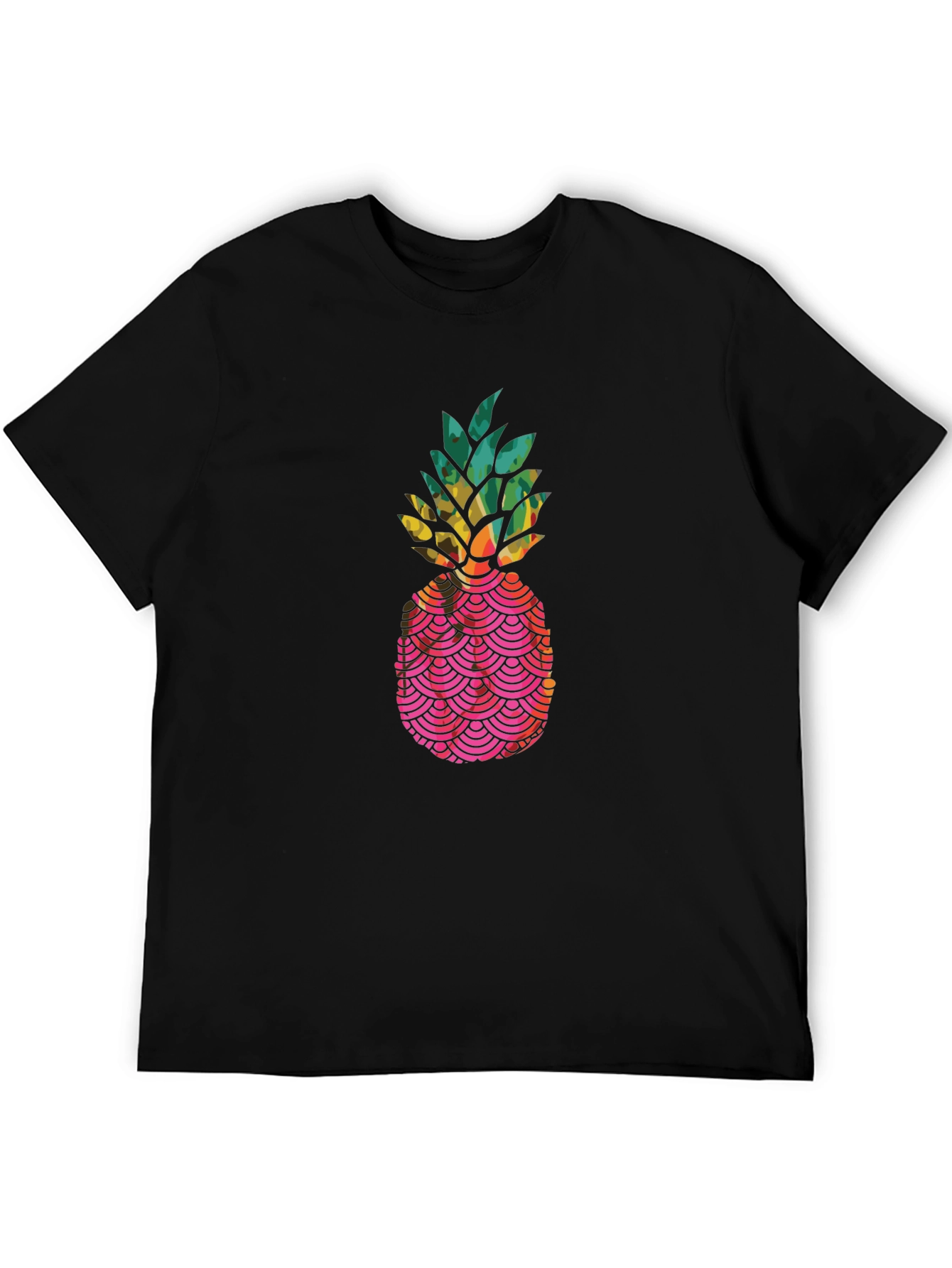 Tropical Pineapple Graphic Tee - Black Unisex T-Shirt