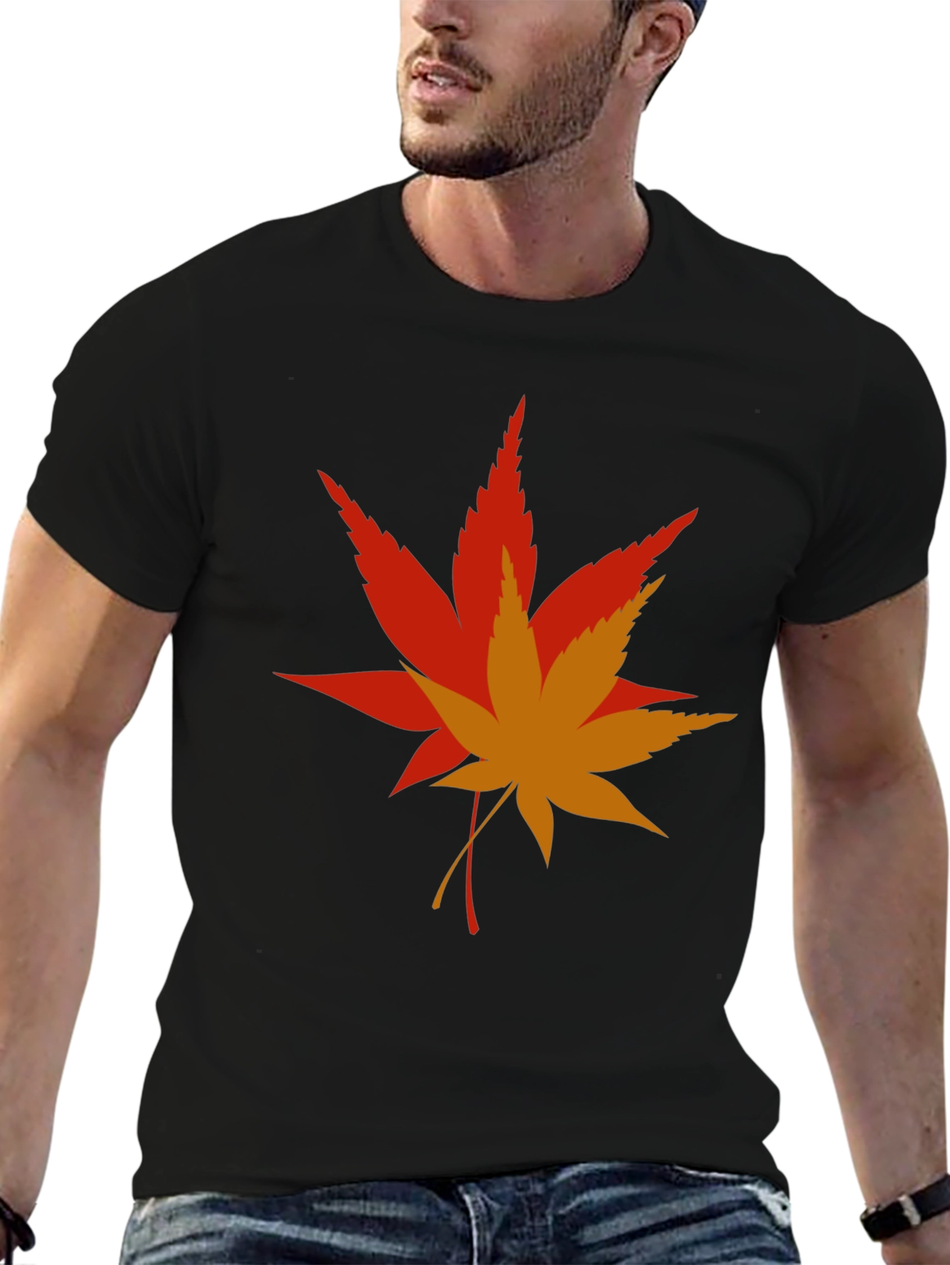 Autumn Leaf Graphic Tee - Stylish Mens T-Shirt