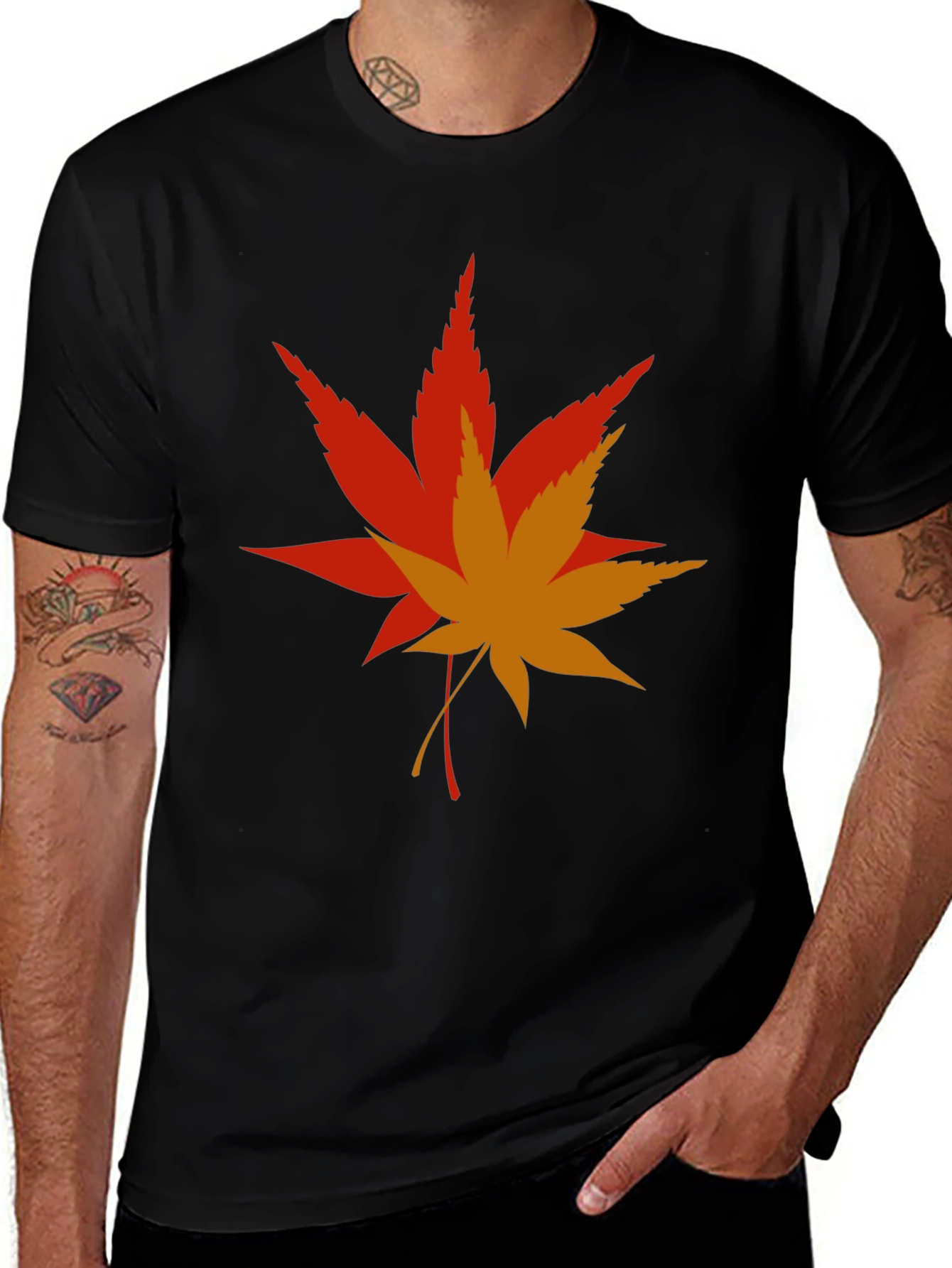 Autumn Leaf Graphic Tee - Stylish Mens T-Shirt
