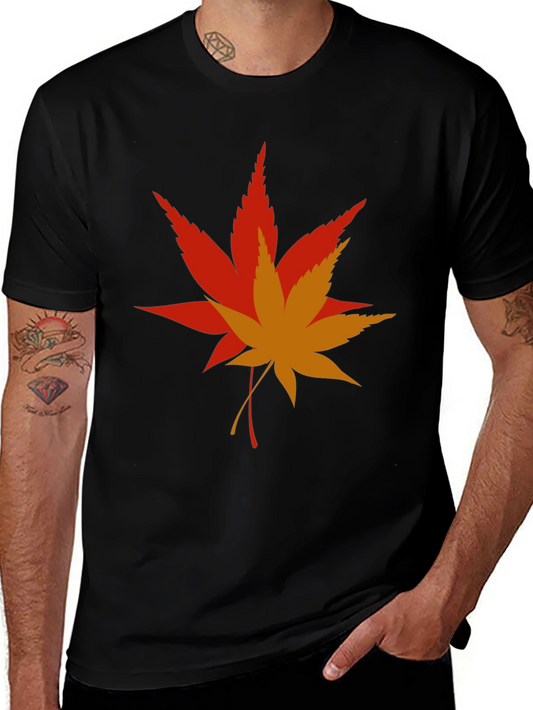 Autumn Leaf Graphic Tee - Stylish Mens T-Shirt