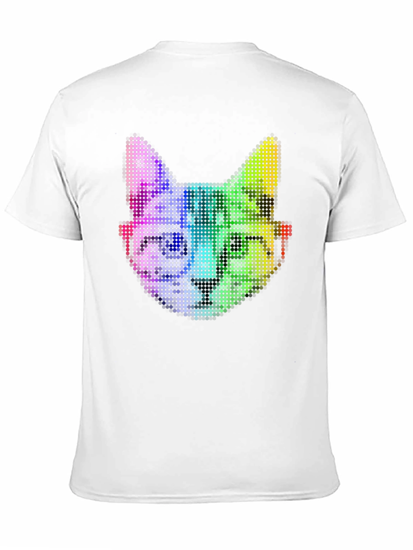 Rainbow Pixel Cat Graphic T-Shirt