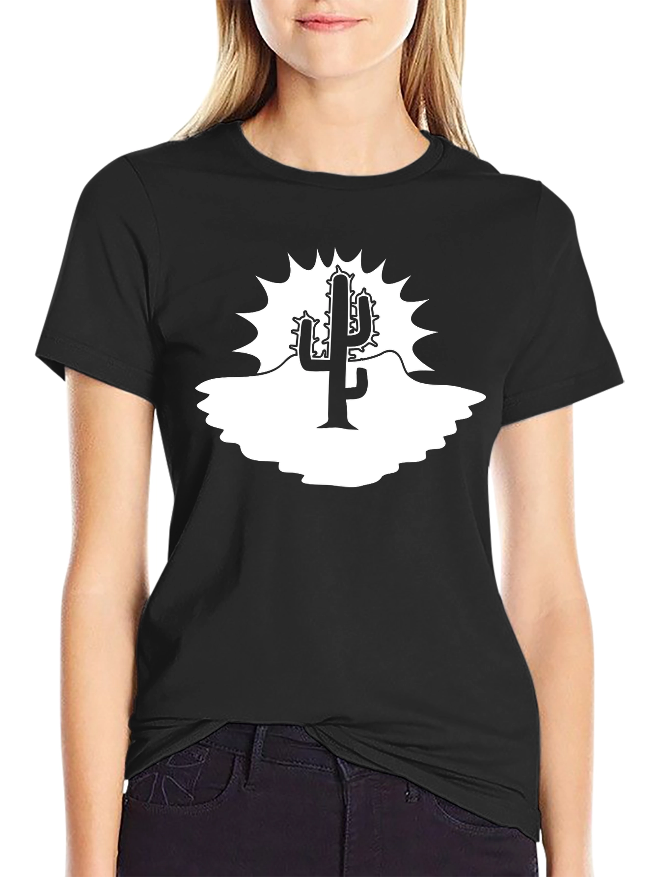 Cactus Graphic Tee - Desert Style Black Shirt