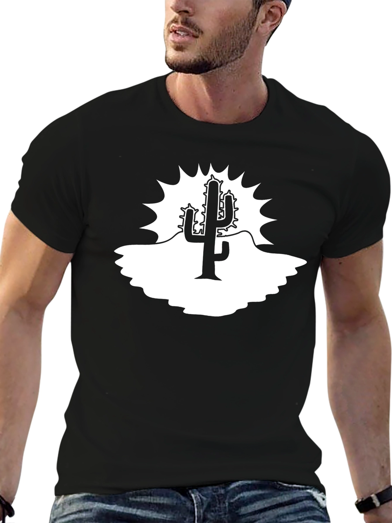 Cactus Graphic Tee - Desert Style Black Shirt