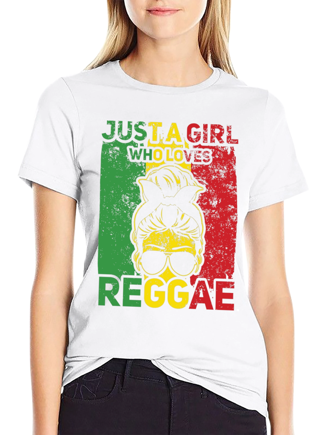 Reggae Girl Graphic Tee - Rastafarian Style