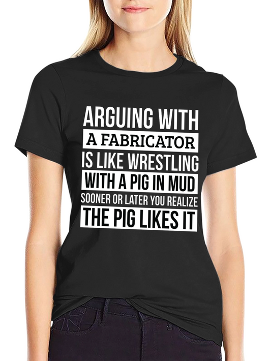 Fabricator Pig Mud Wrestling Graphic T-Shirt