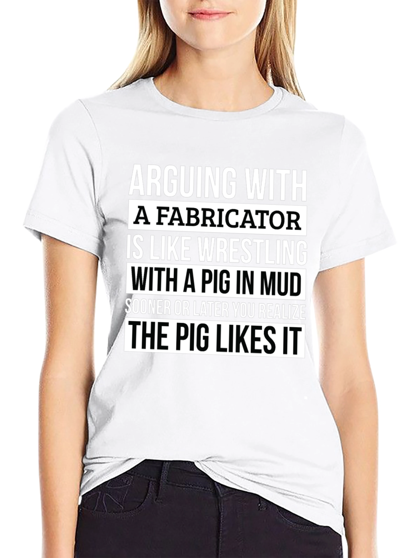 Fabricator Pig Mud Wrestling Graphic T-Shirt