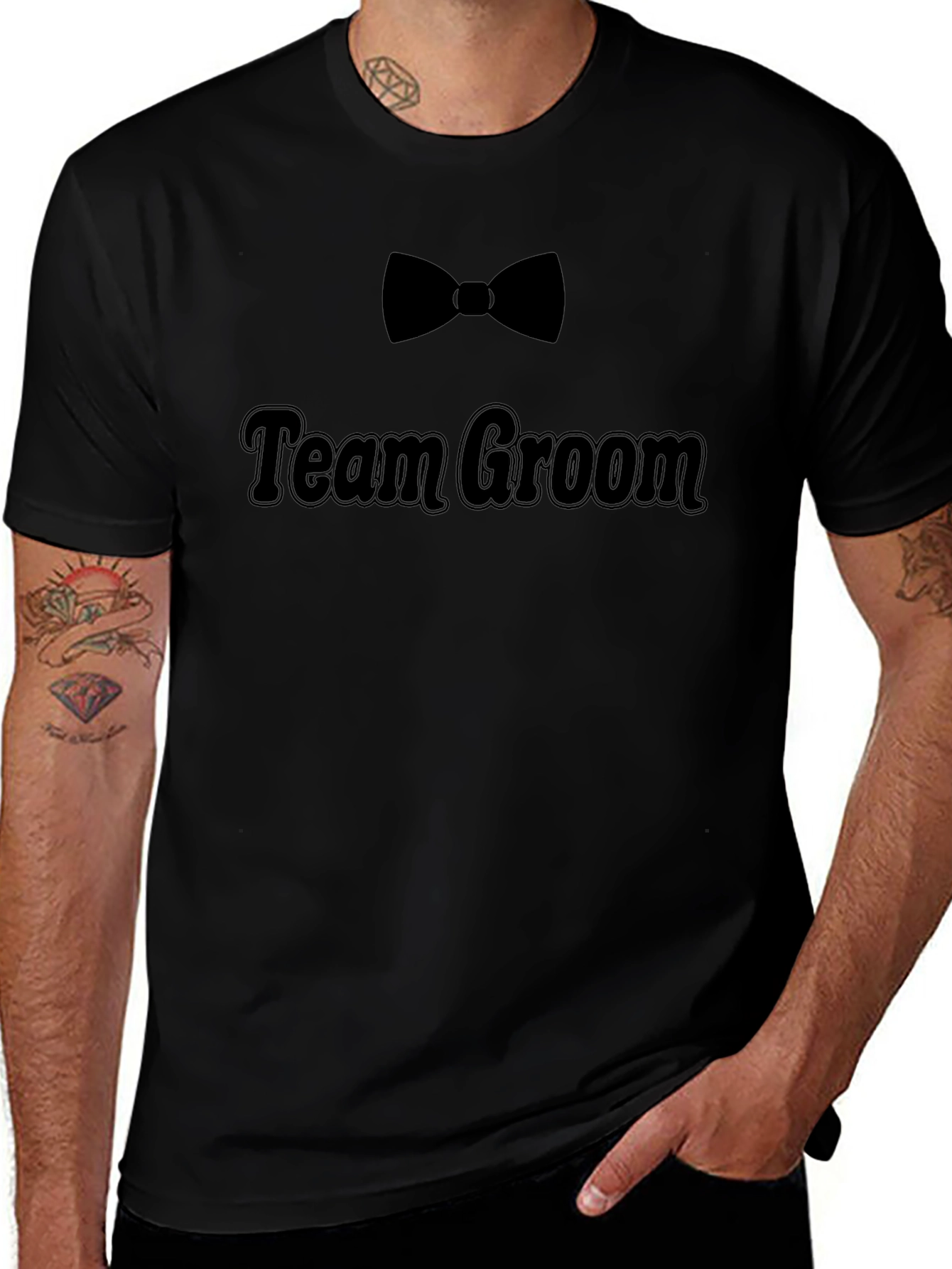 Team Groom Black T-Shirt