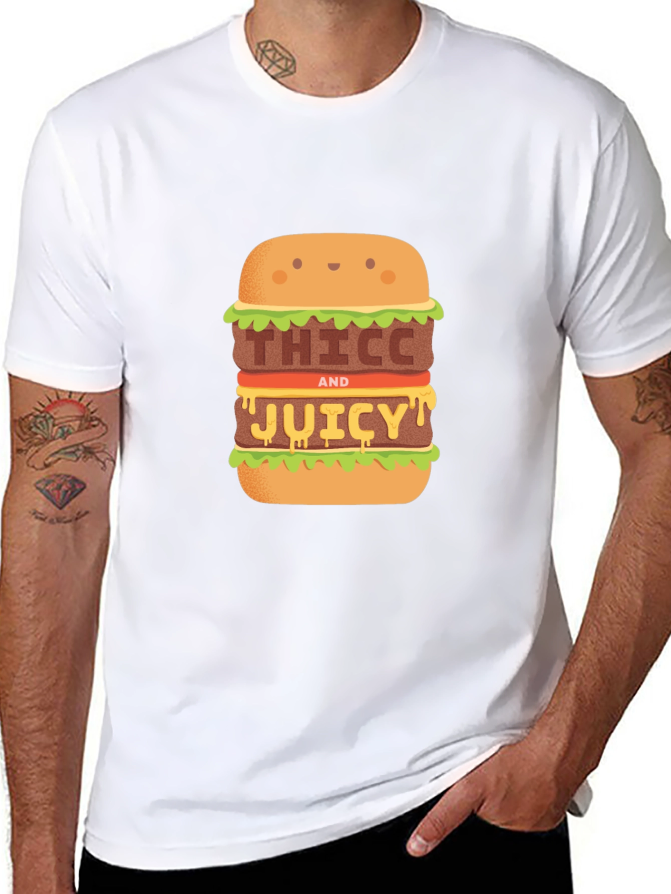 Thiccc and Juicy Burger Graphic Tee