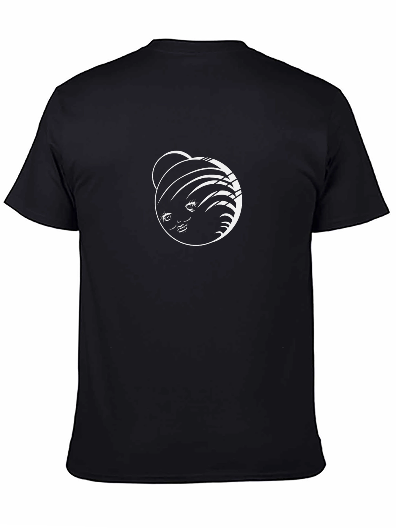 Graphic Print Crew Neck T-Shirt - Black