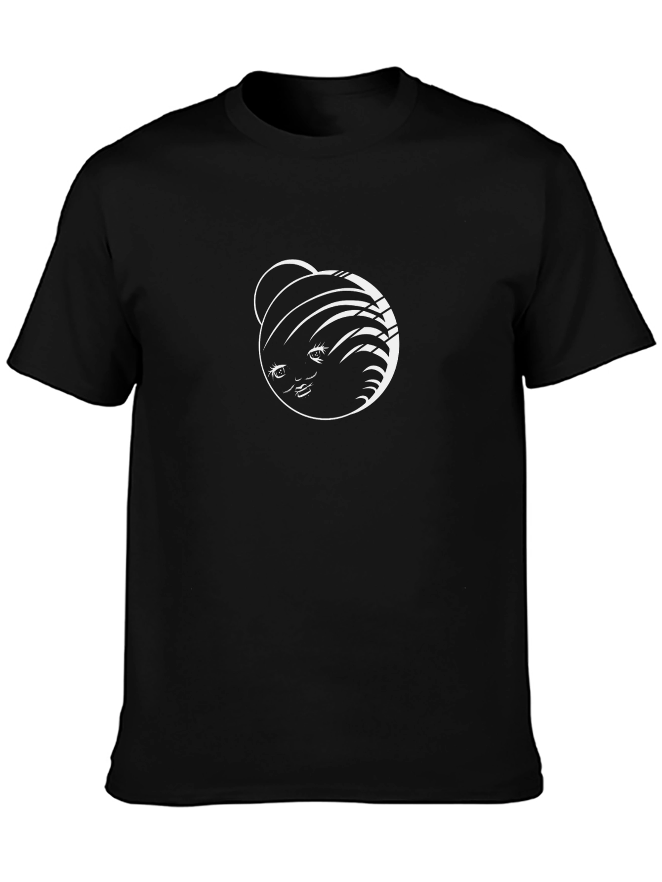 Graphic Print Crew Neck T-Shirt - Black