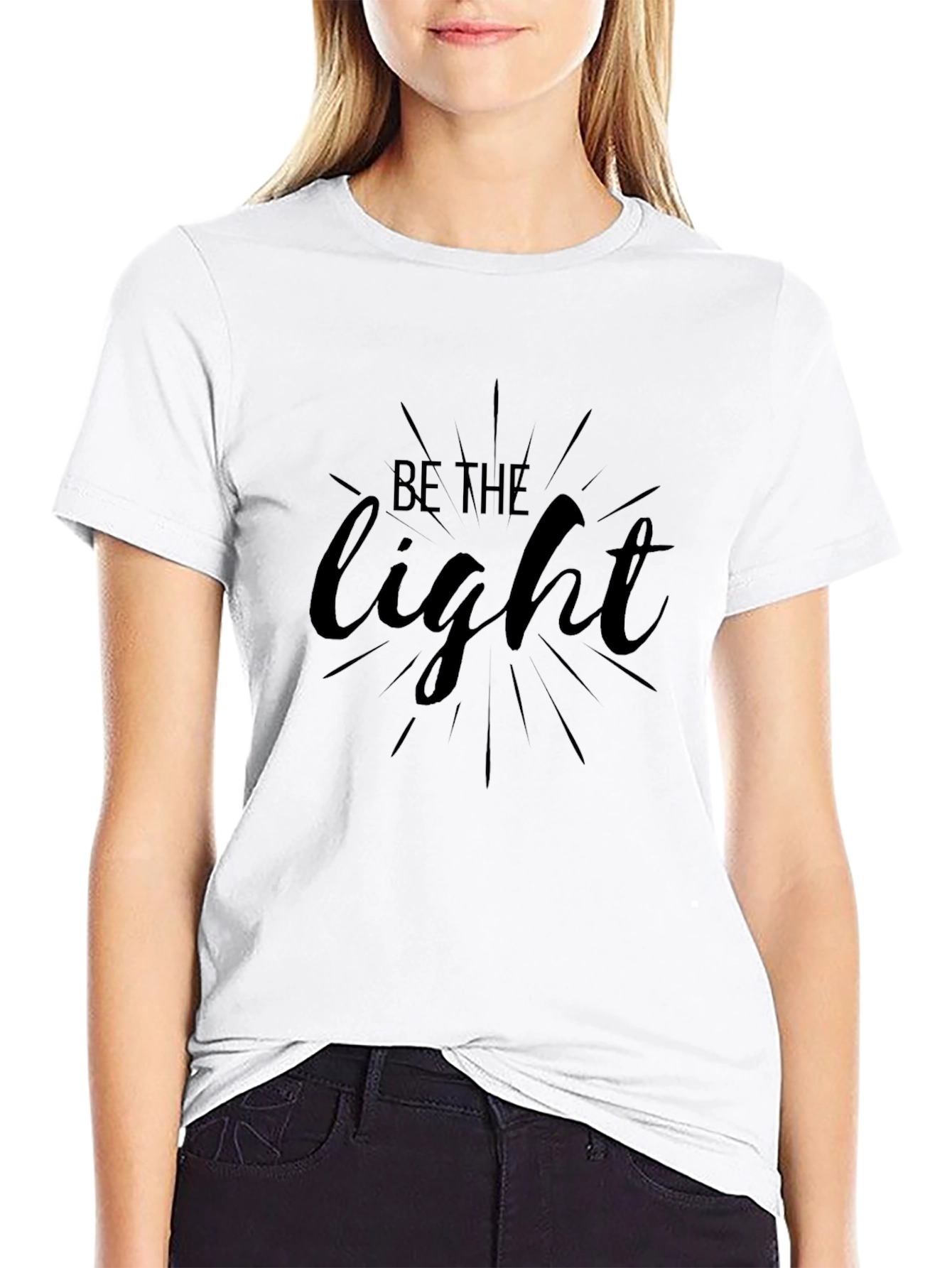 Be The Light - Stylish Black Graphic Tee