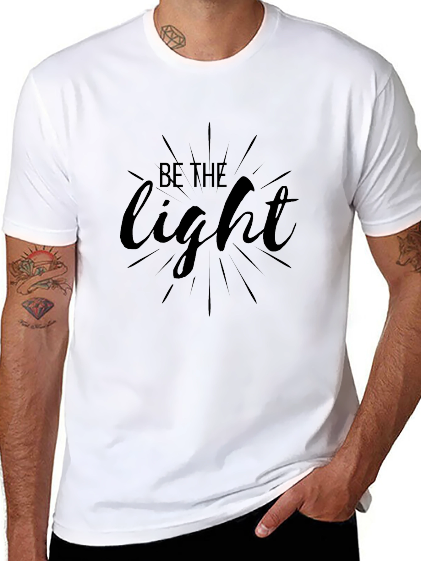 Be The Light - Stylish Black Graphic Tee