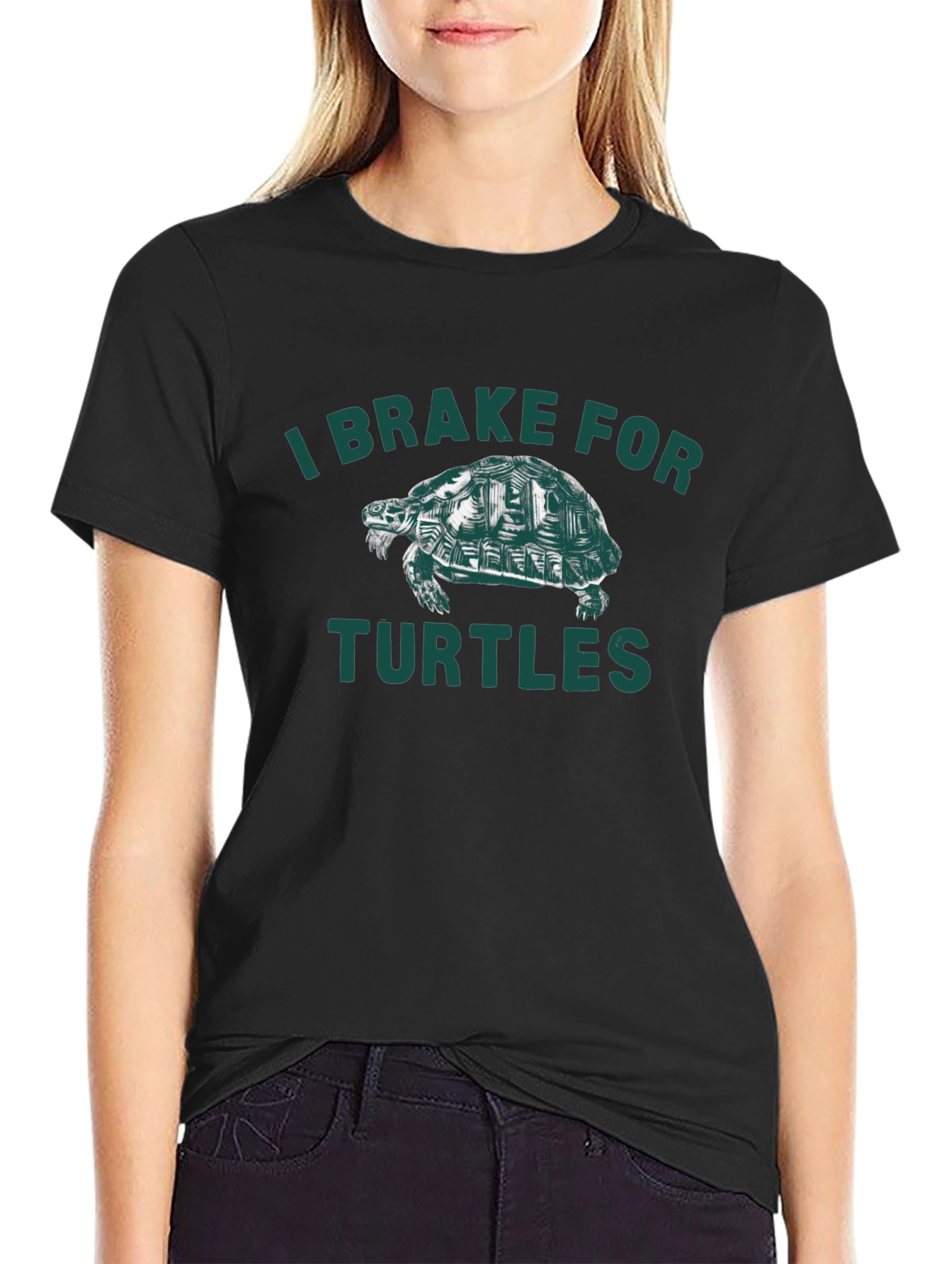I Brake For Turtles Graphic Tee - Black