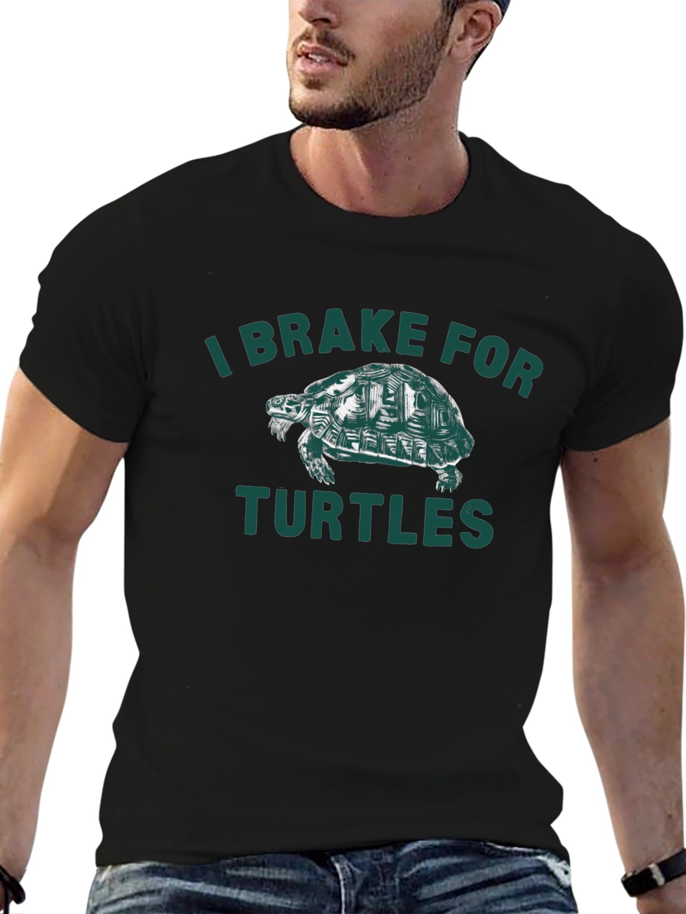 I Brake For Turtles Graphic Tee - Black
