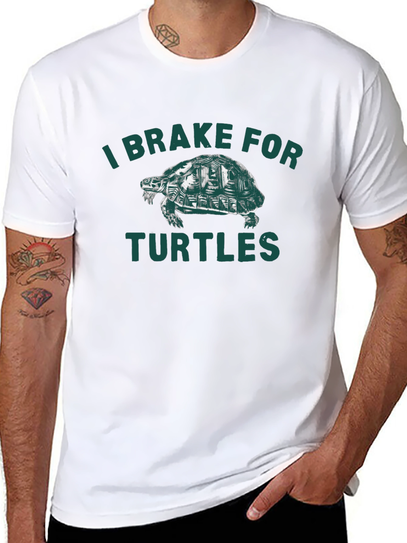 I Brake For Turtles Graphic Tee - Black